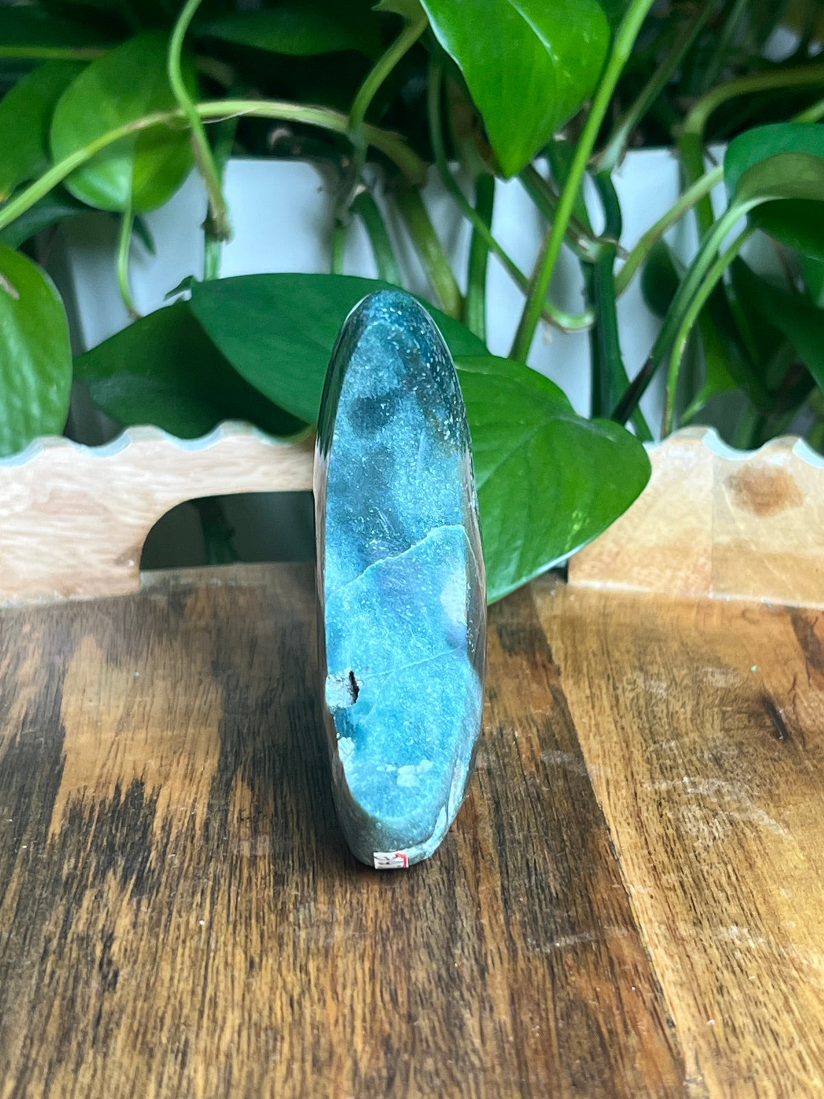 Blue Green Jasper Self-Standing Moon: BE