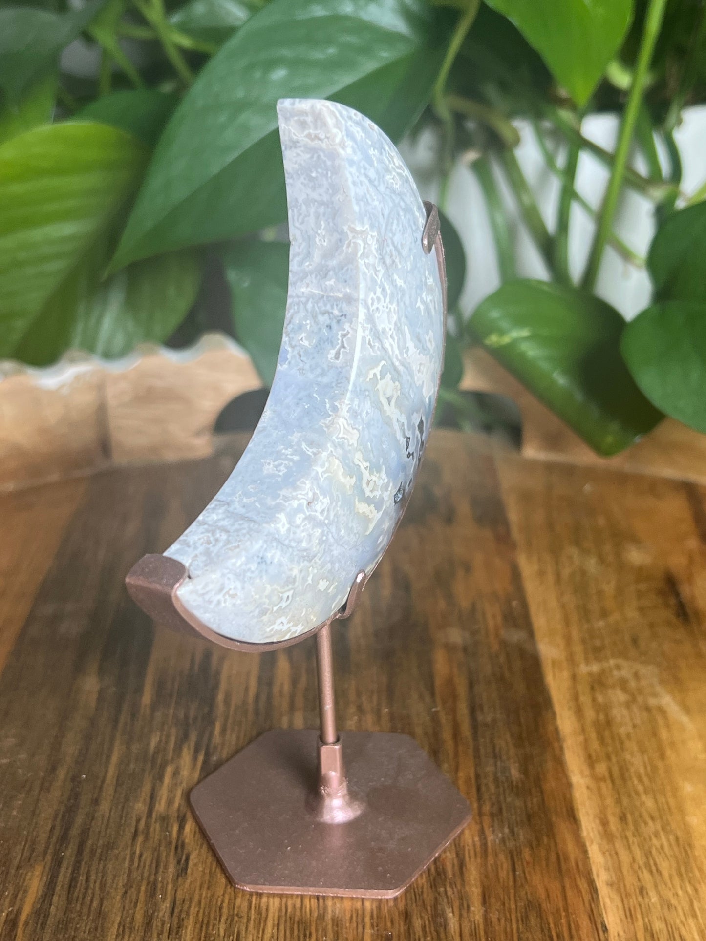 Blue Plume Agate Moon KV
