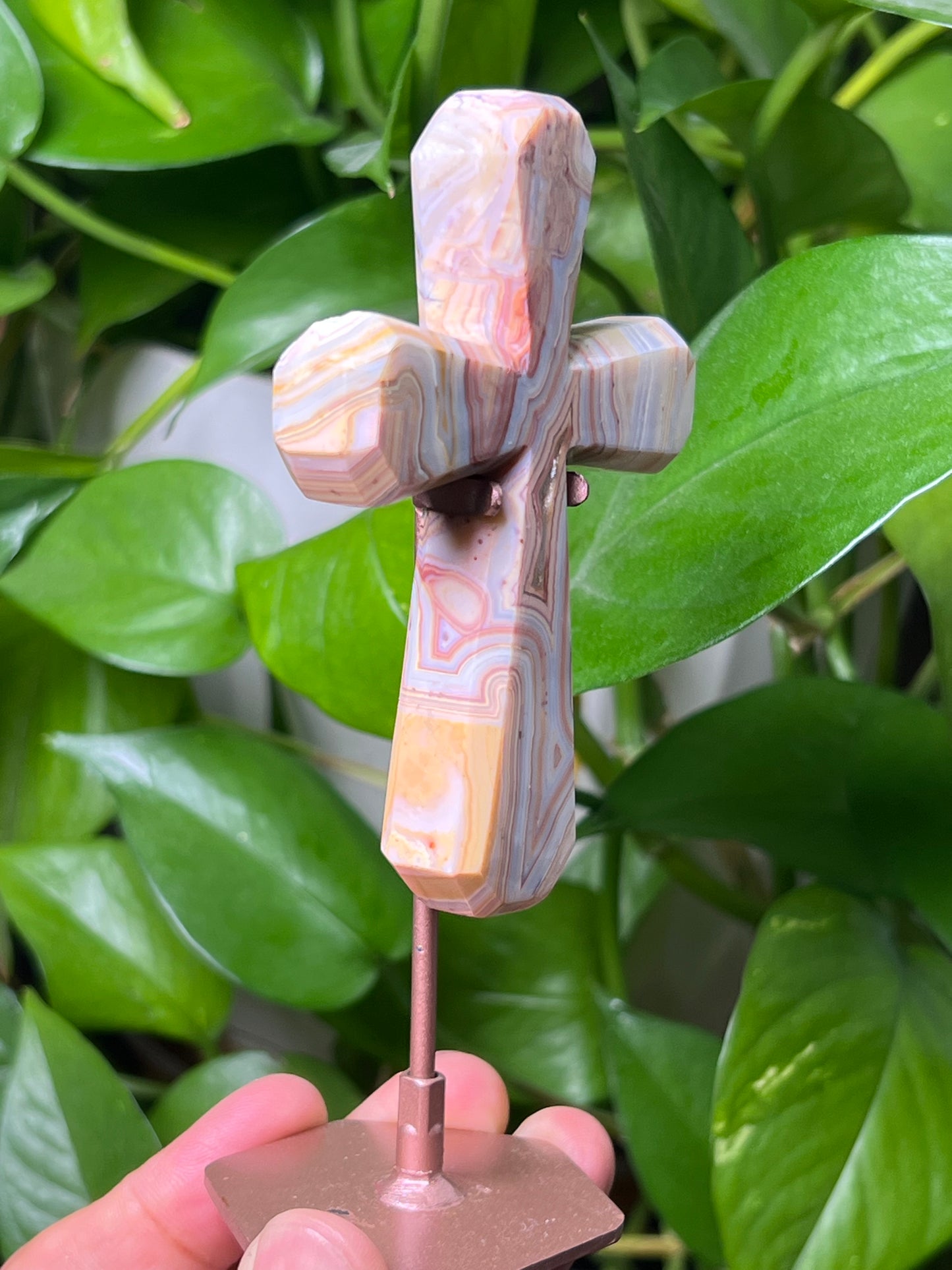 Crazy Lace Agate Cross