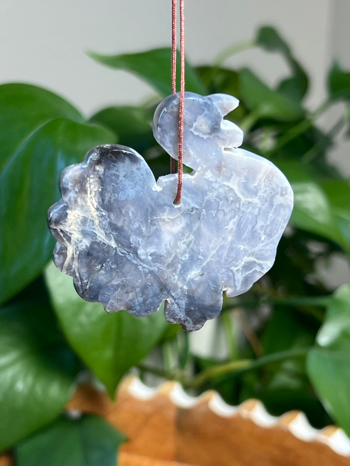 Blue Plume Agate Turkey Ornaments