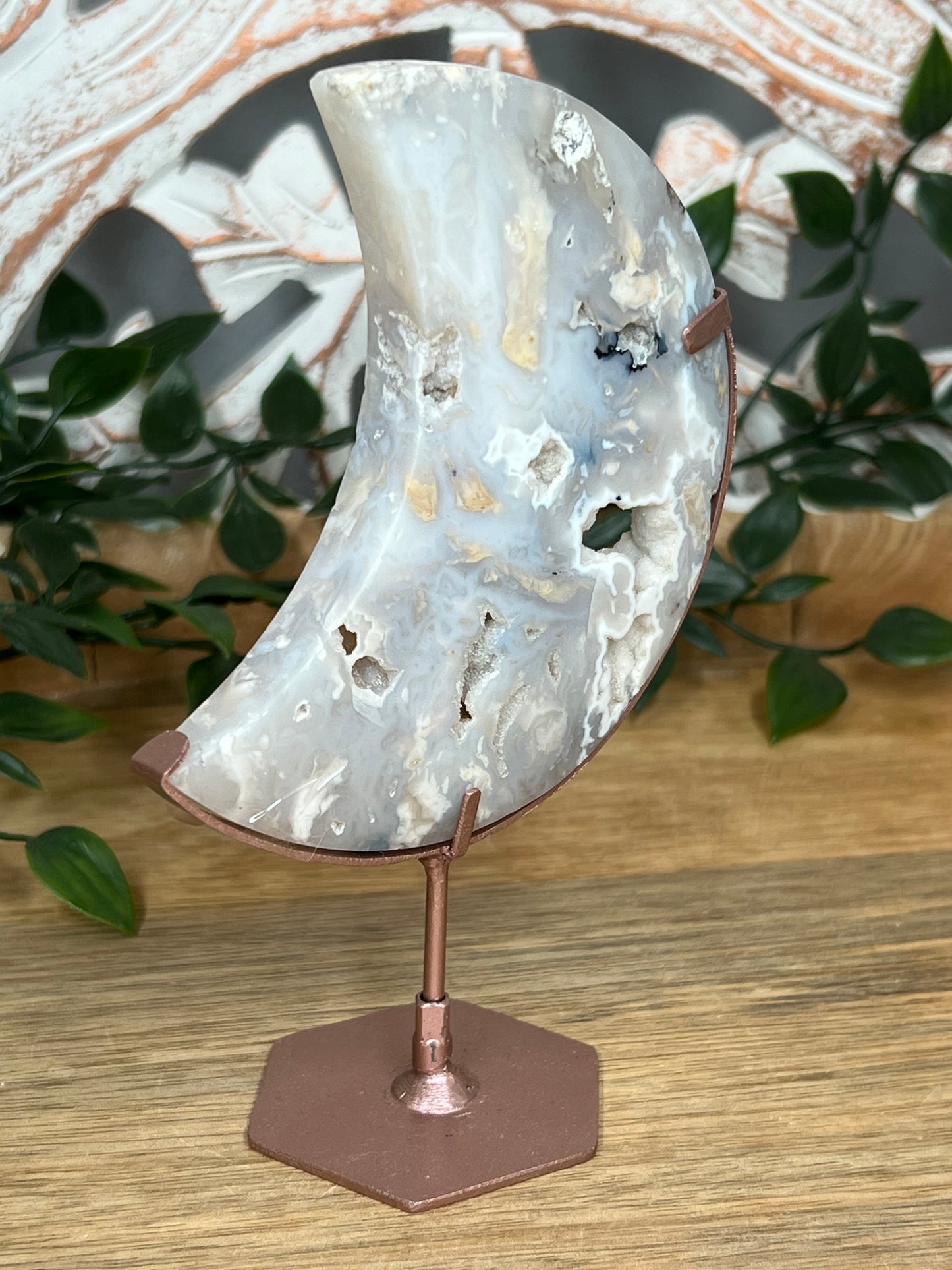 Dendritic Tiger Agate Moon
