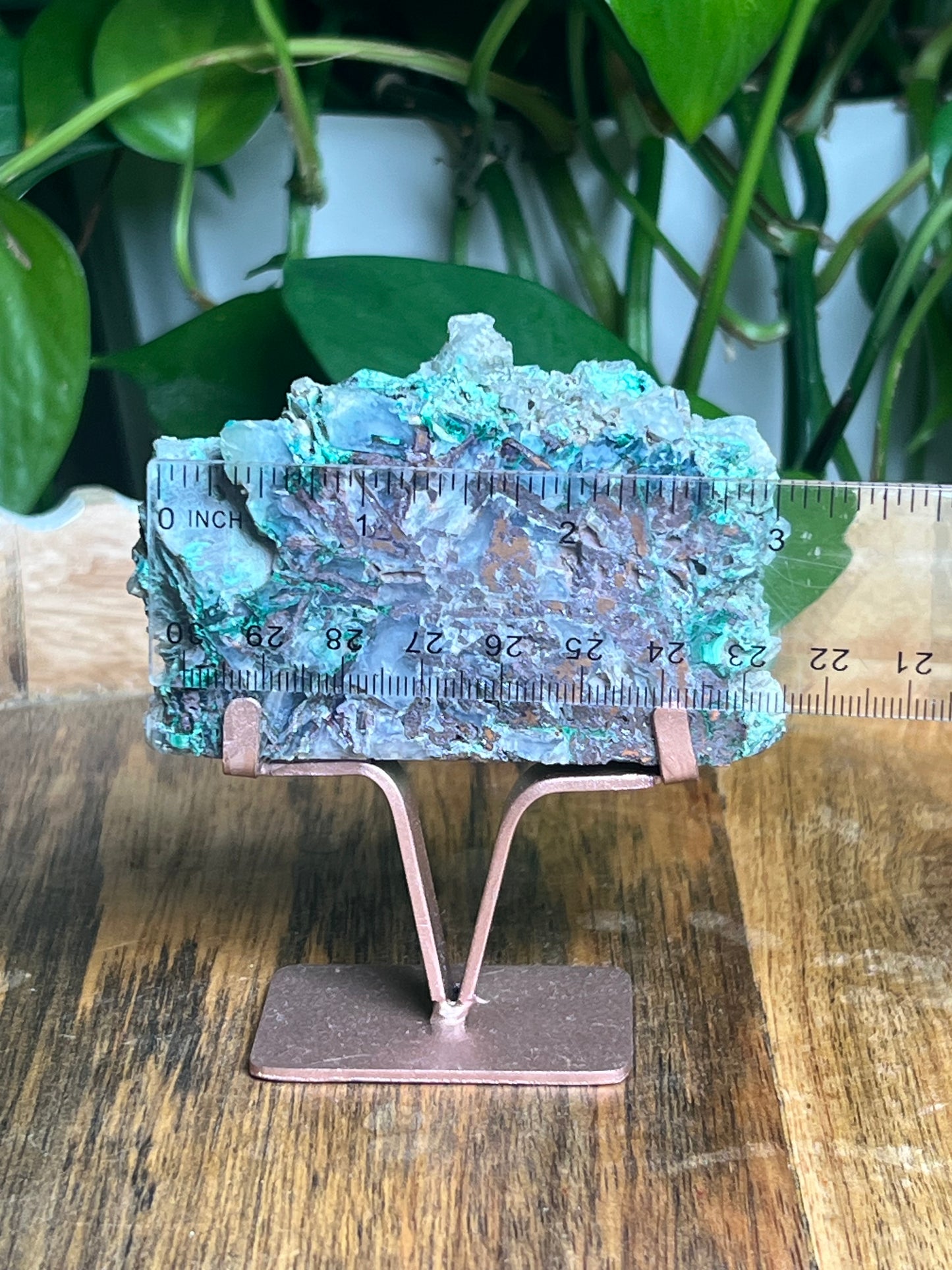 Copper In Malachite Chrysocolla and Chalcedony Slab: PB