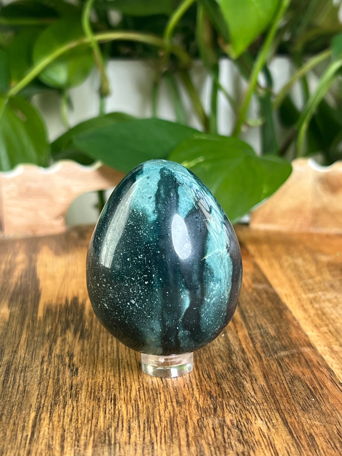 Blue Green Jasper Egg: RB