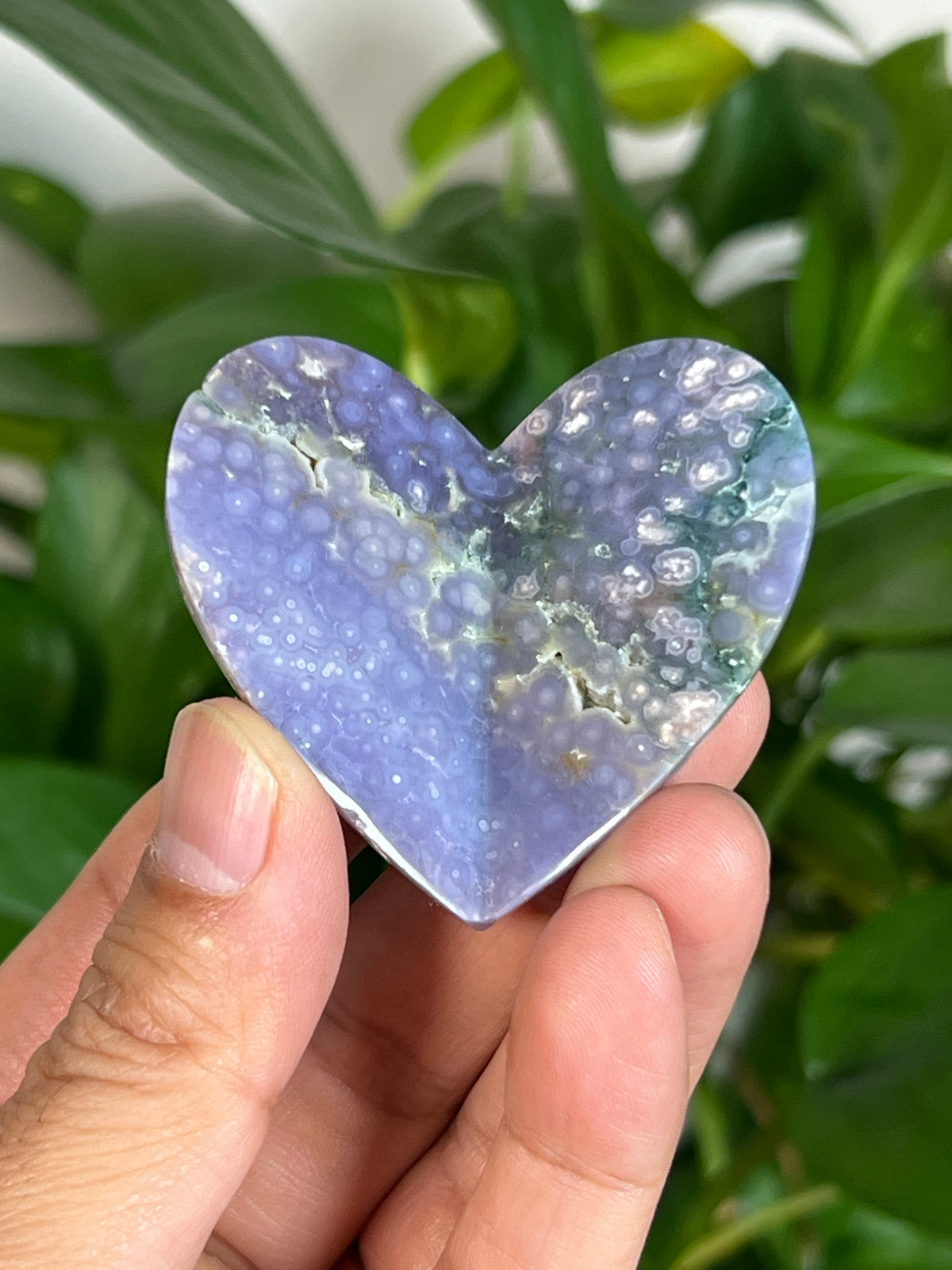 Grape Agate 3D Heart Butterflies