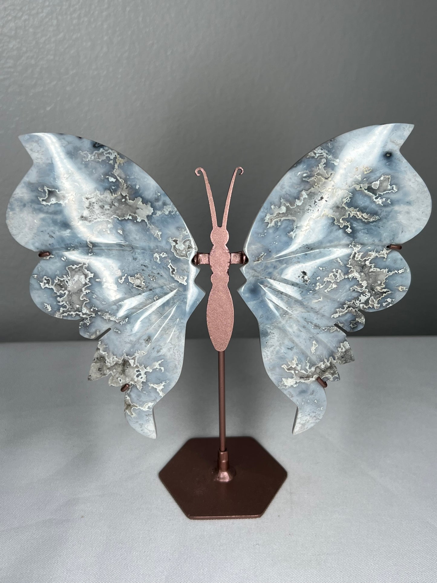 Blue Plume Agate Wings