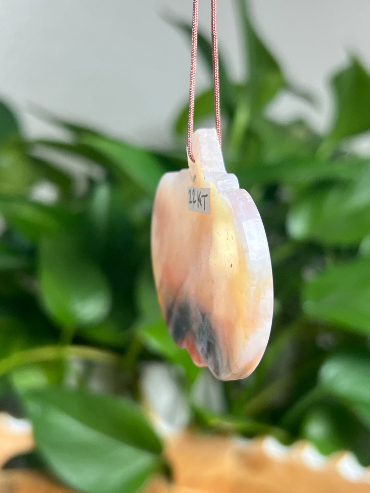 Rainbow Plume Agate Ornament Pumpkin: KT