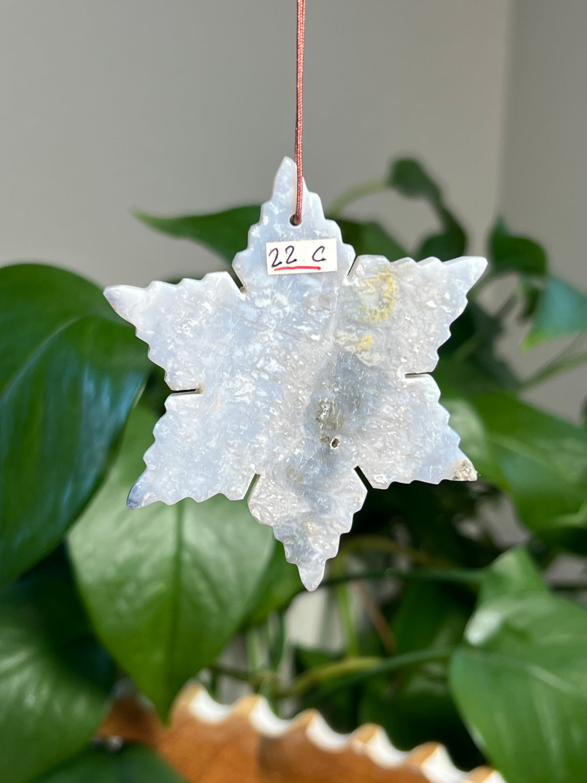 Blue Plume Agate Snowflake Ornaments