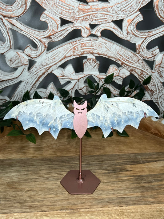 Blue Plume Agate Bat Wings