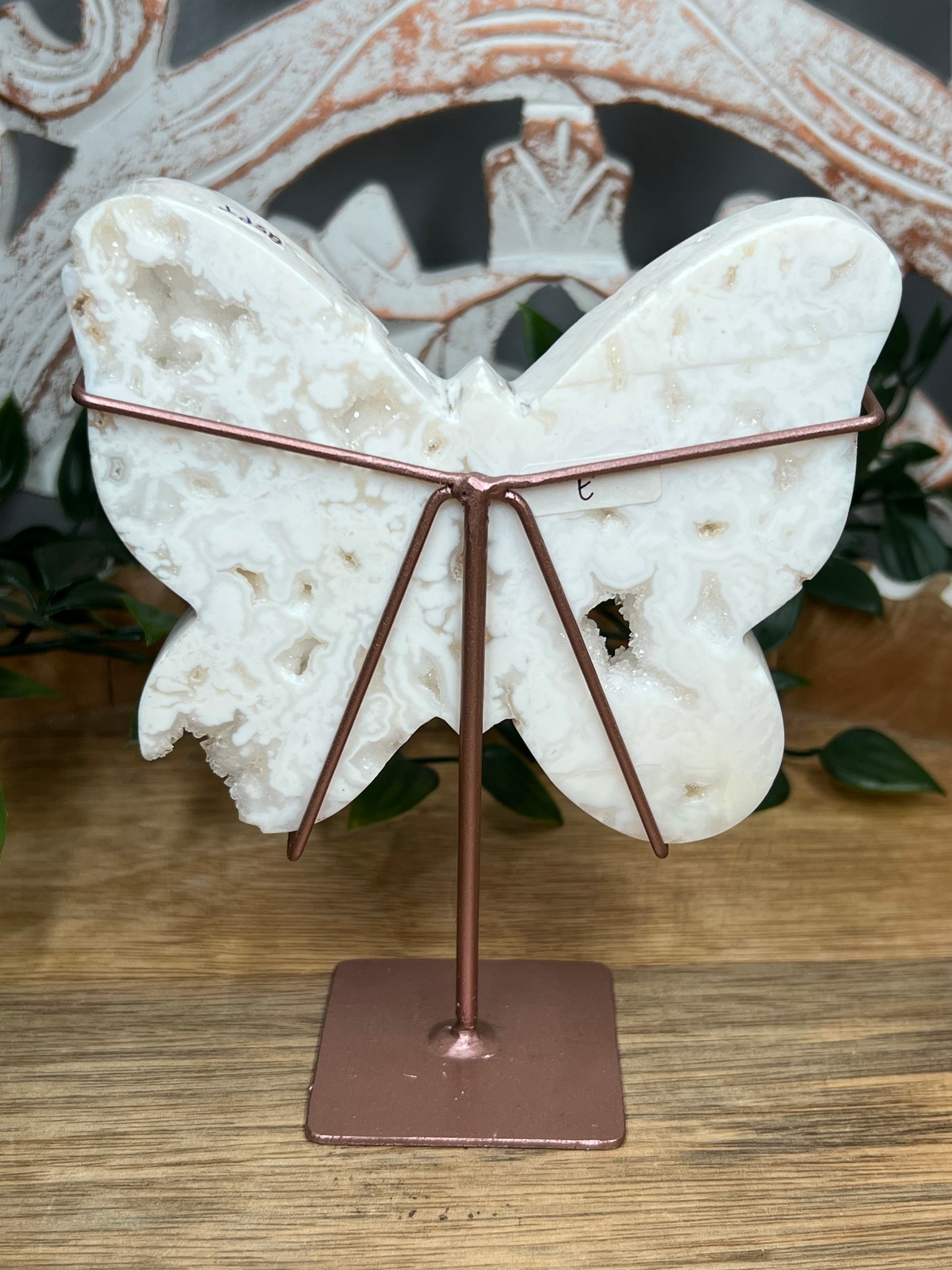 White Plume Agate Butterfly