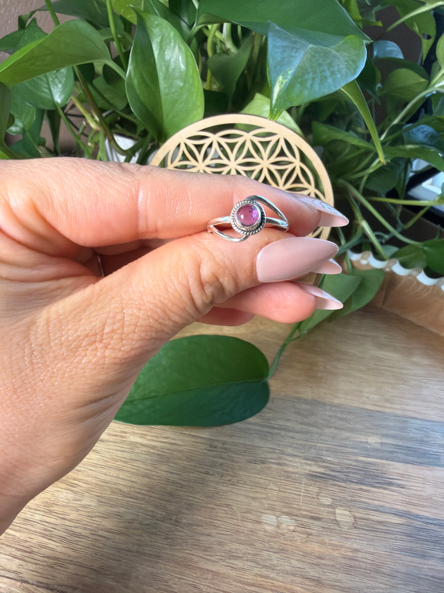 Amethyst Circle Ring