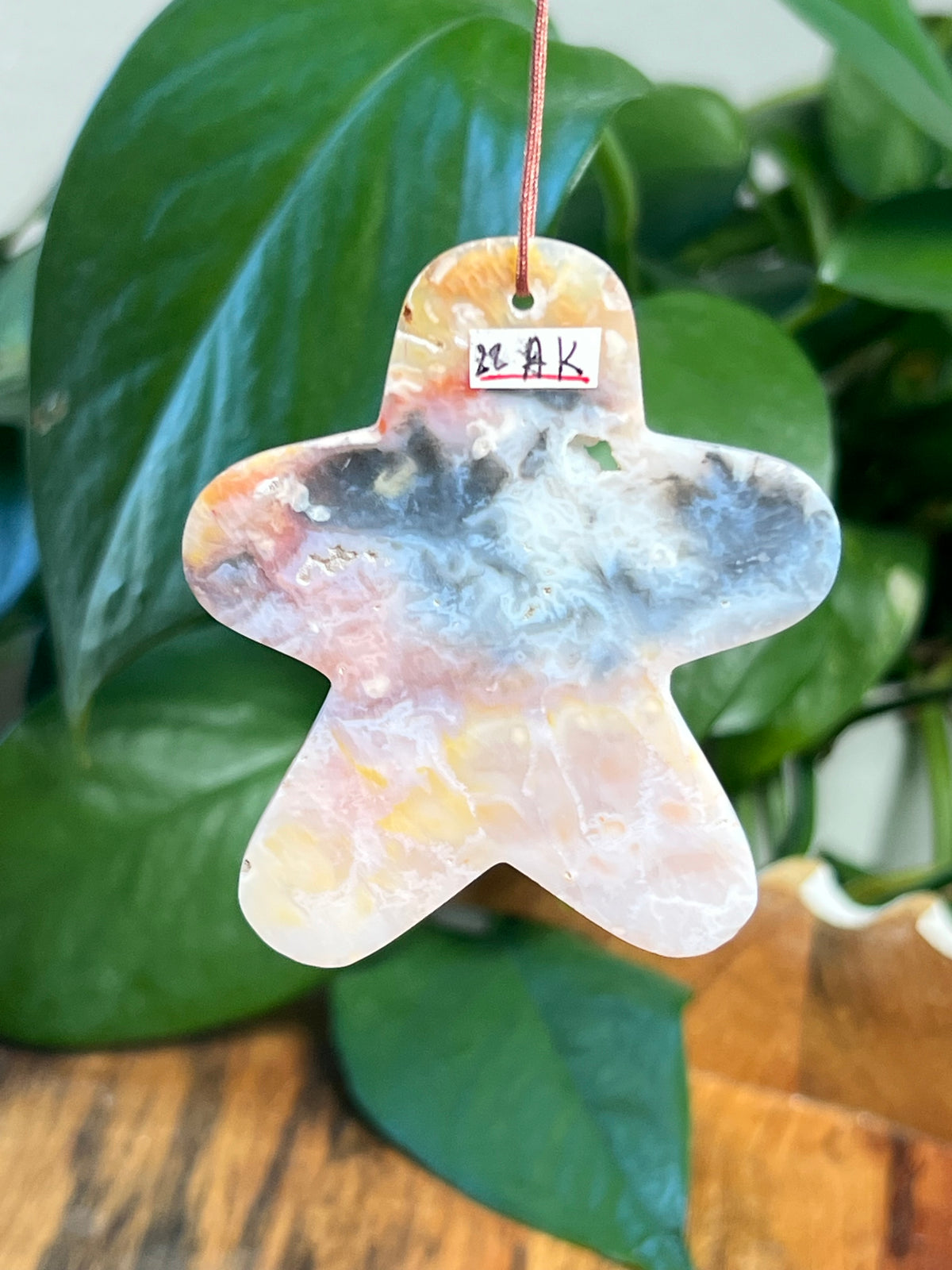 Rainbow Plume Agate Gingerbread Ornaments