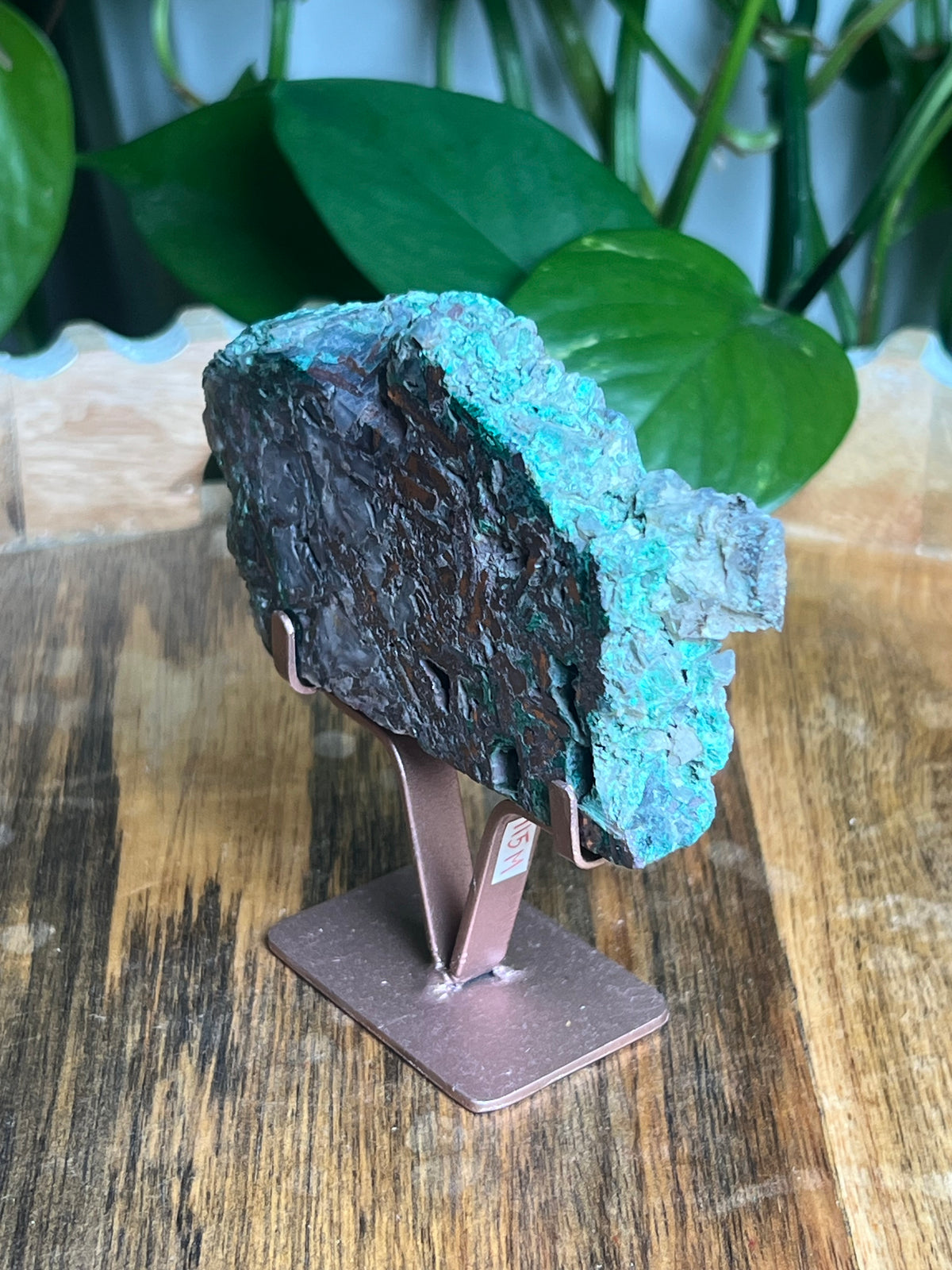 Copper In Malachite Chrysocolla and Chalcedony Slab: M