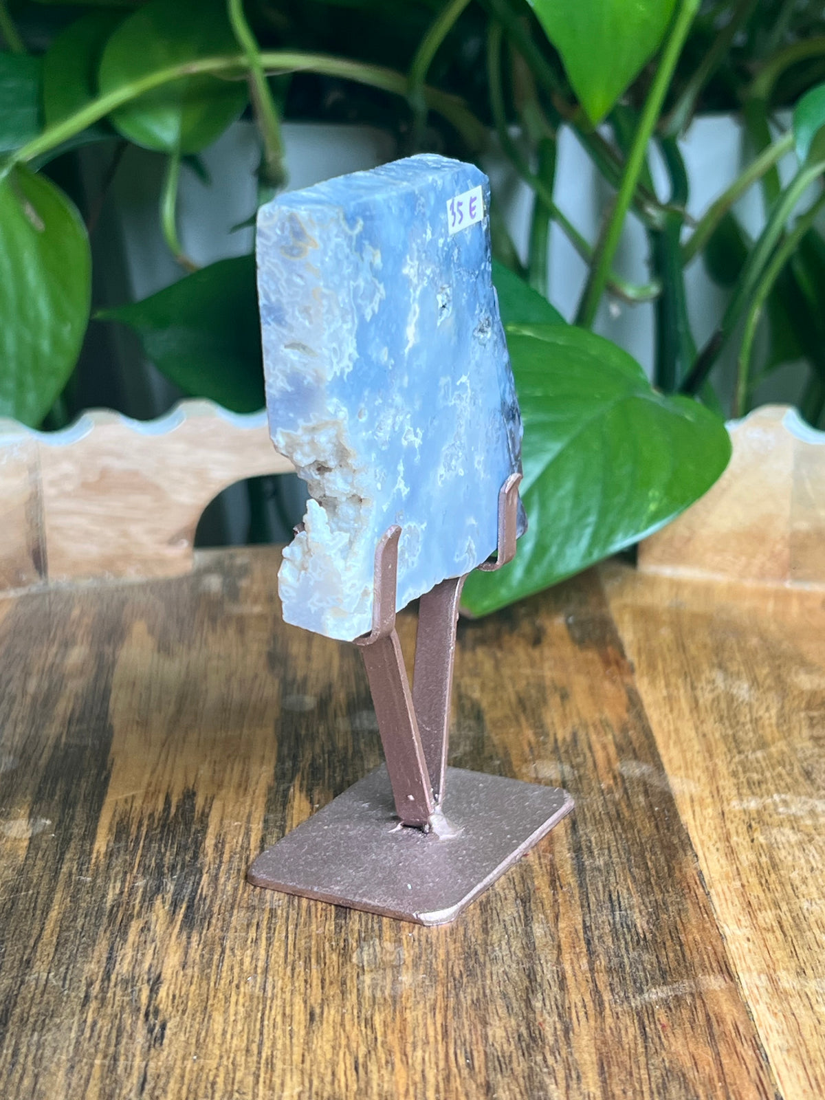 Blue Plume Agate Slab: E