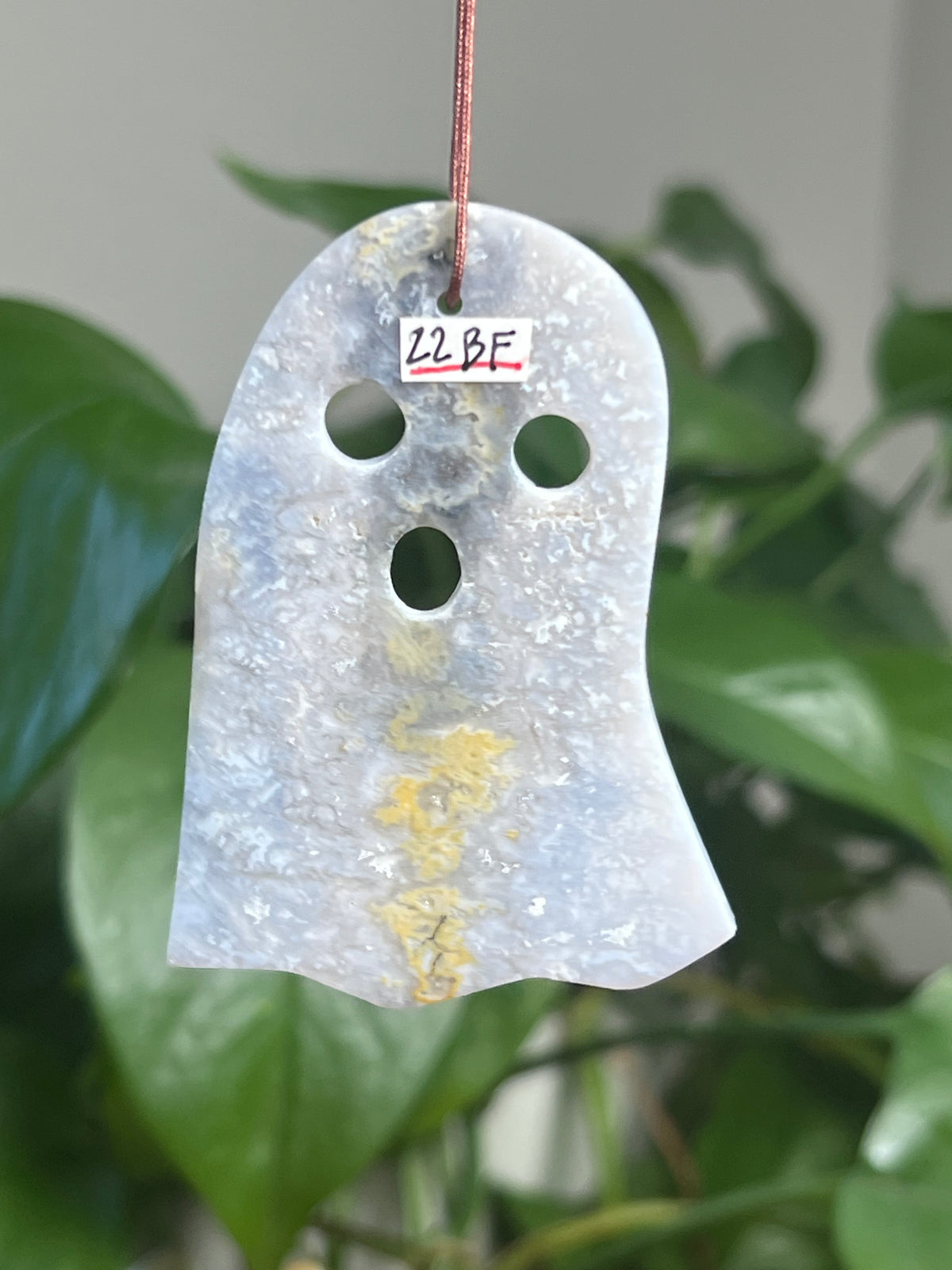 Blue Plume Agate Ghost Ornaments