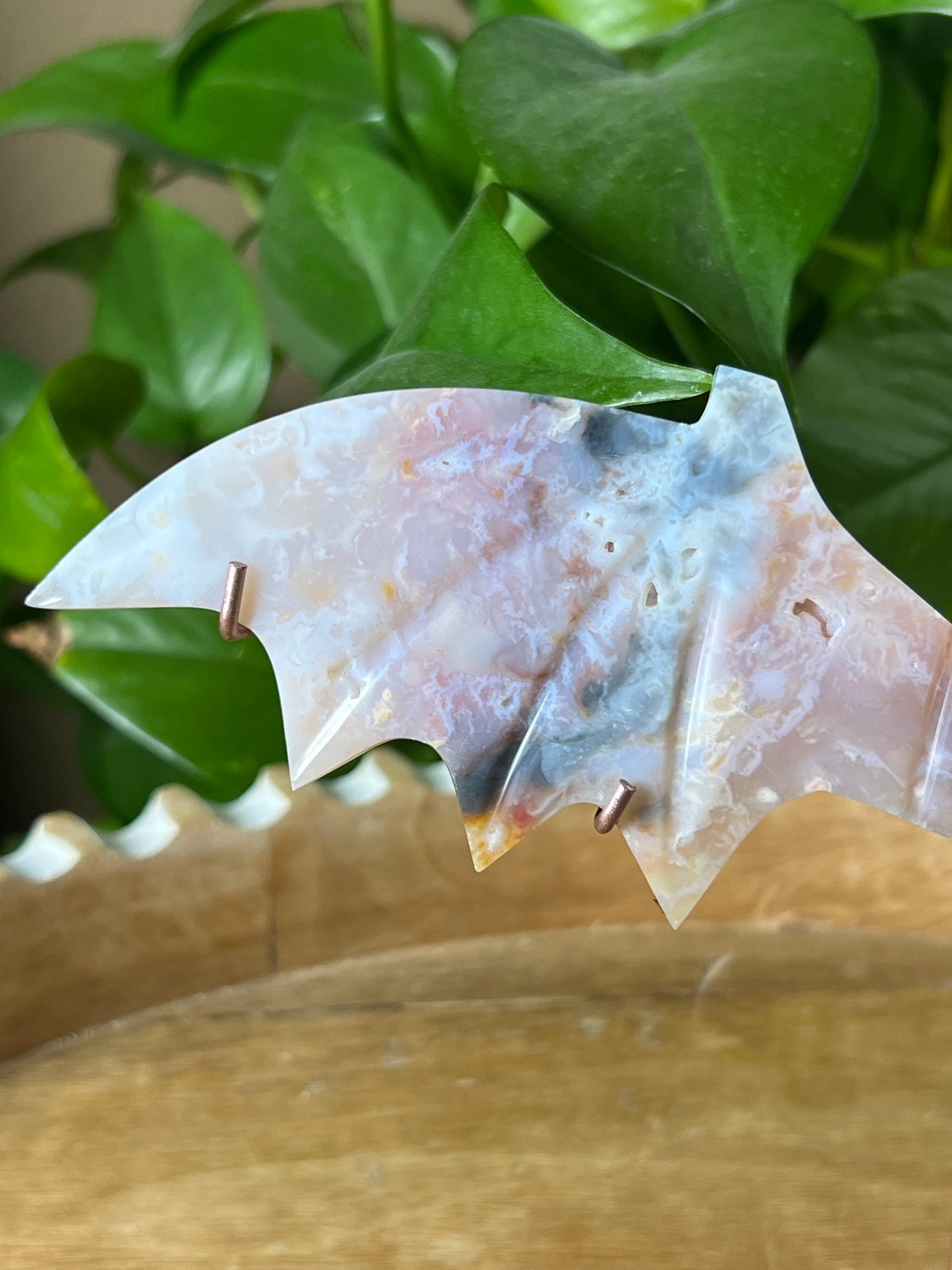 Rainbow Plume Agate Bat