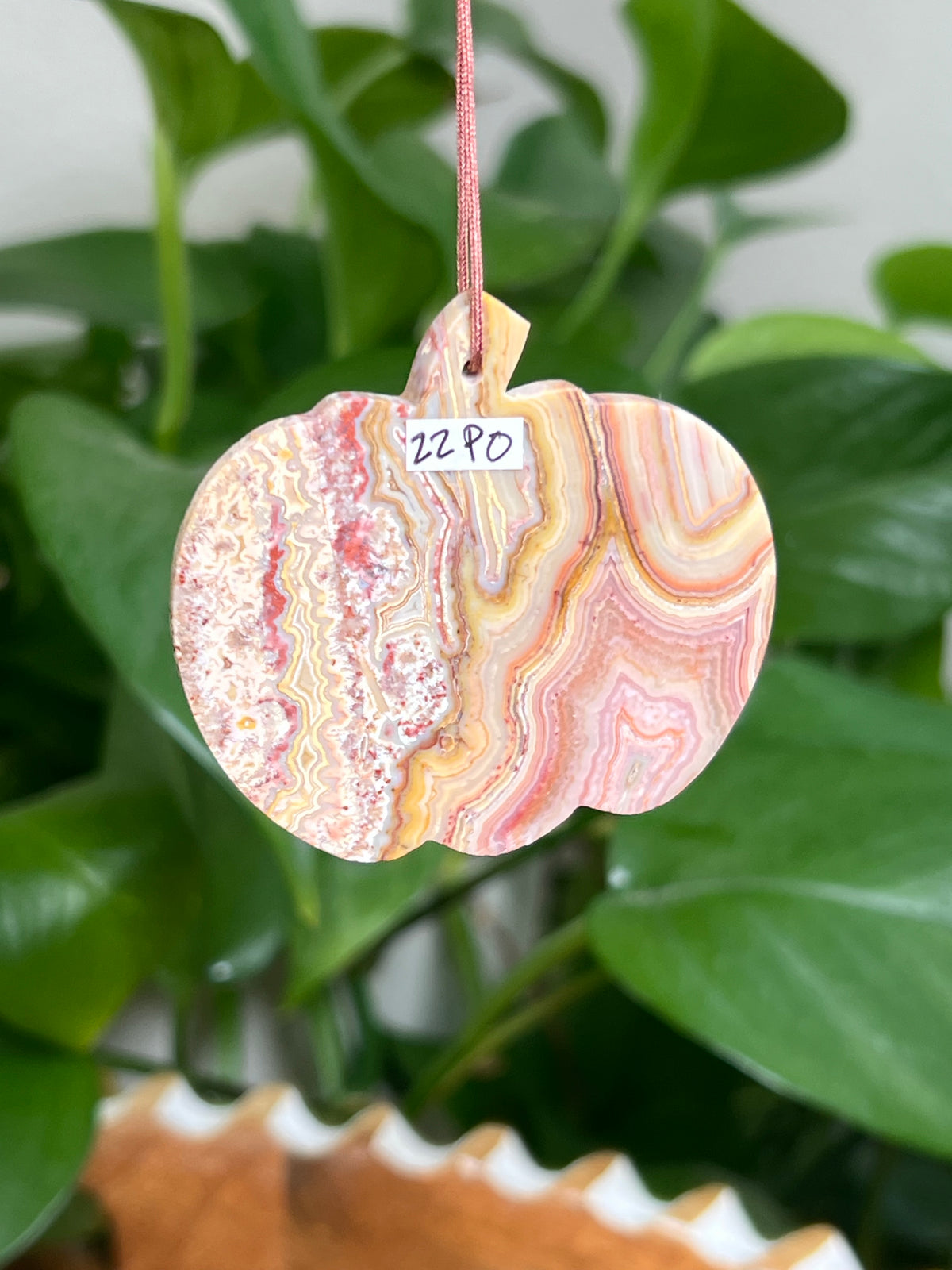 Crazy Lace Agate Ornament Pumpkin: PO