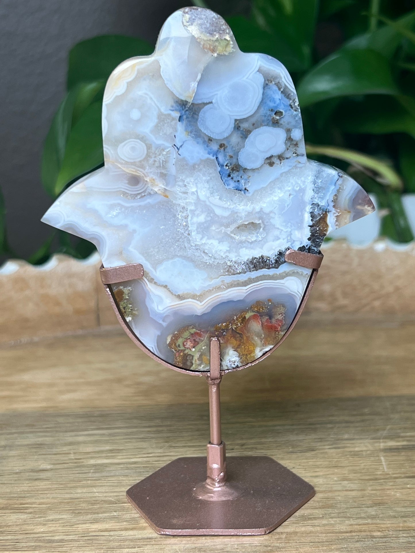Scenic Moss Agate Hamsa