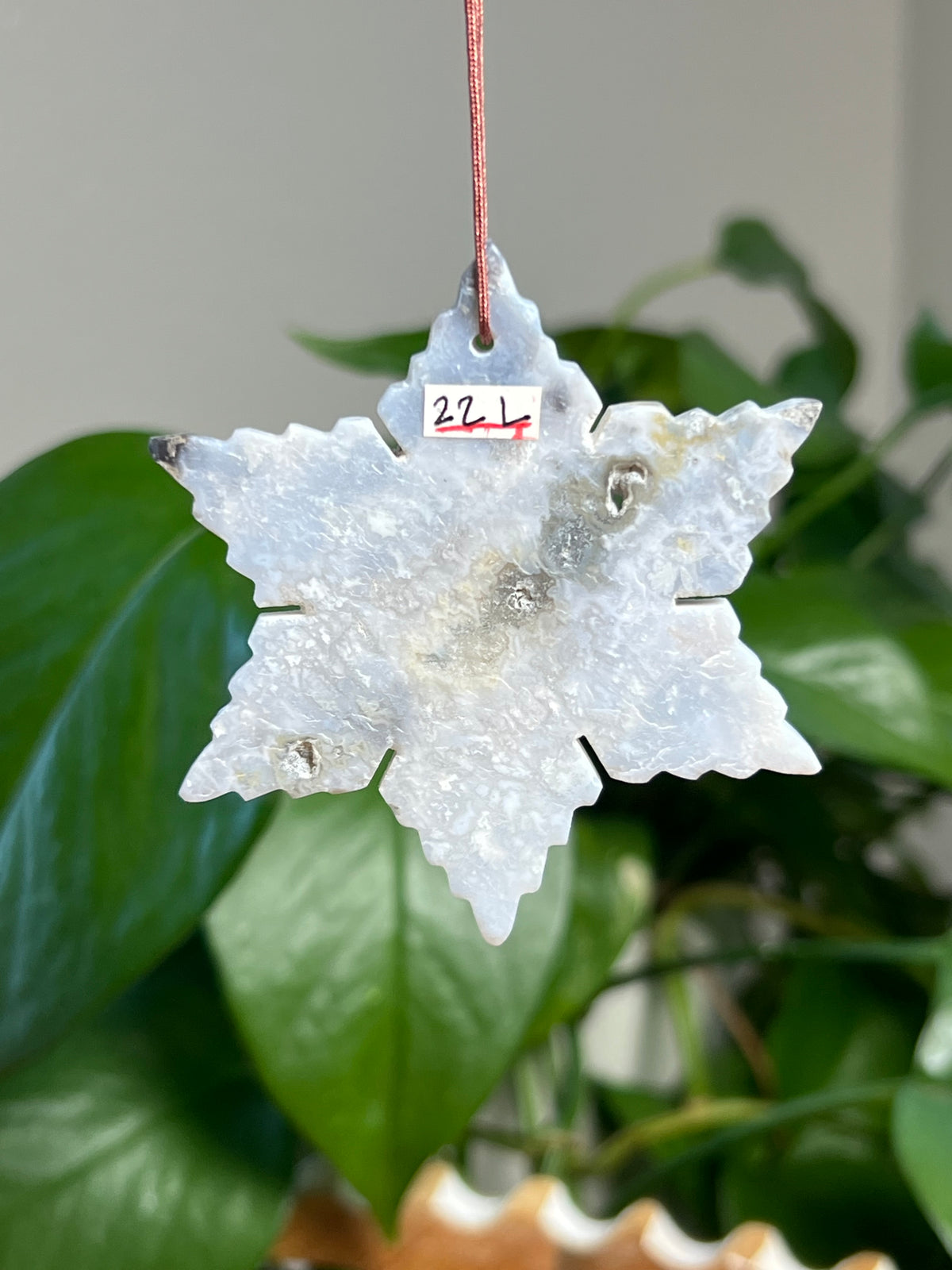 Blue Plume Agate Snowflake Ornaments