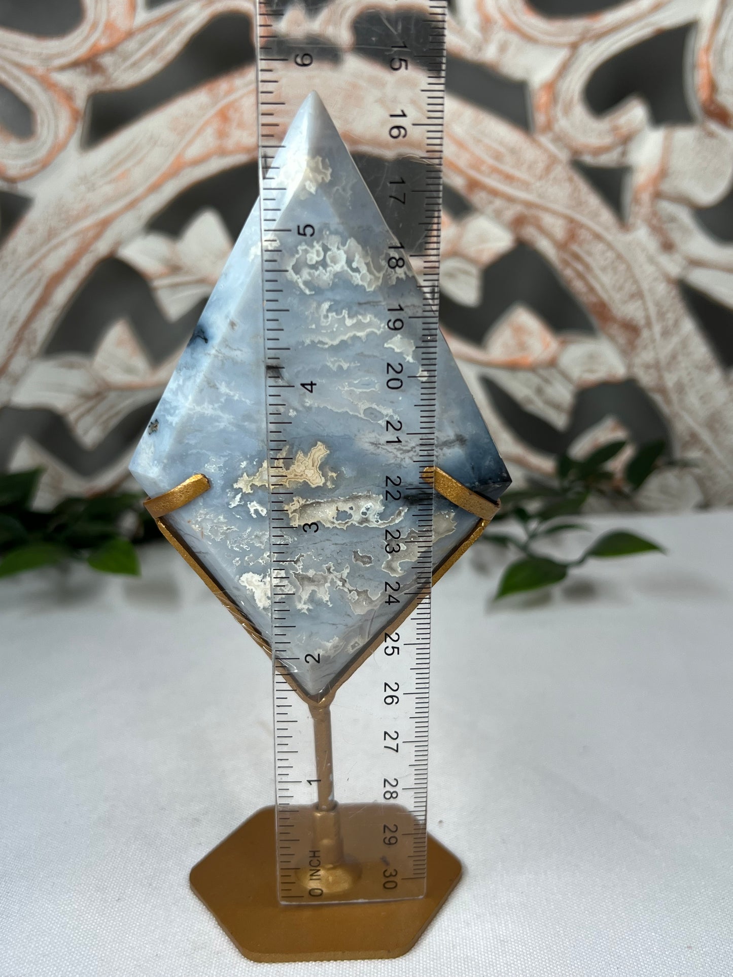 Blue Plume Agate Diamond