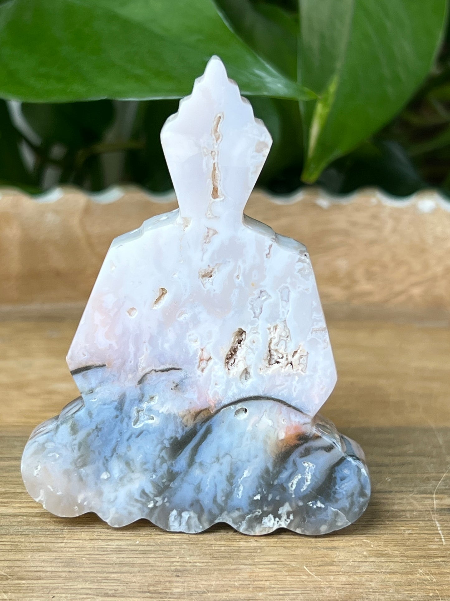 Rainbow Plume Agate Buddha
