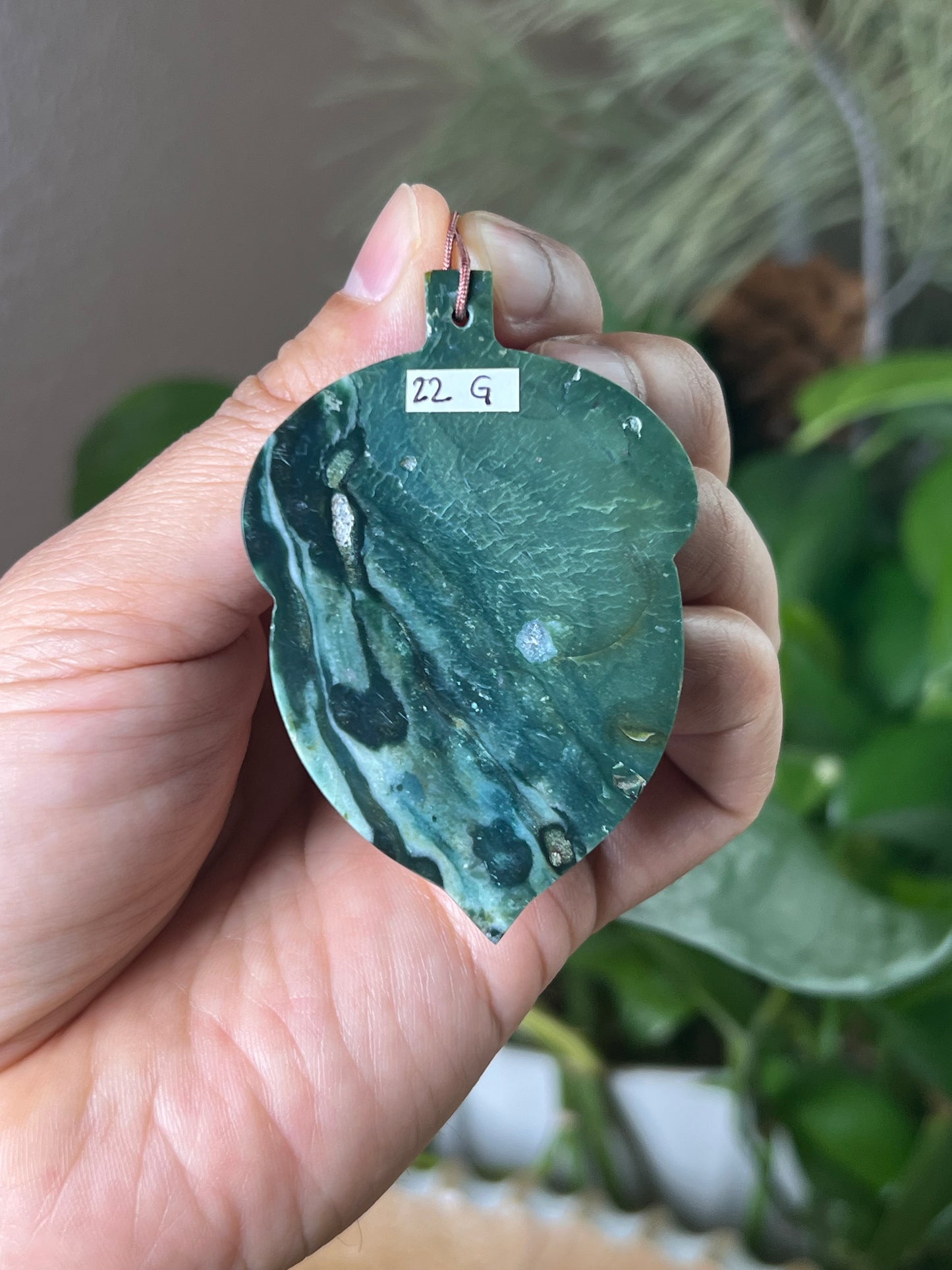 Blue Green Jasper Acorn Ornament