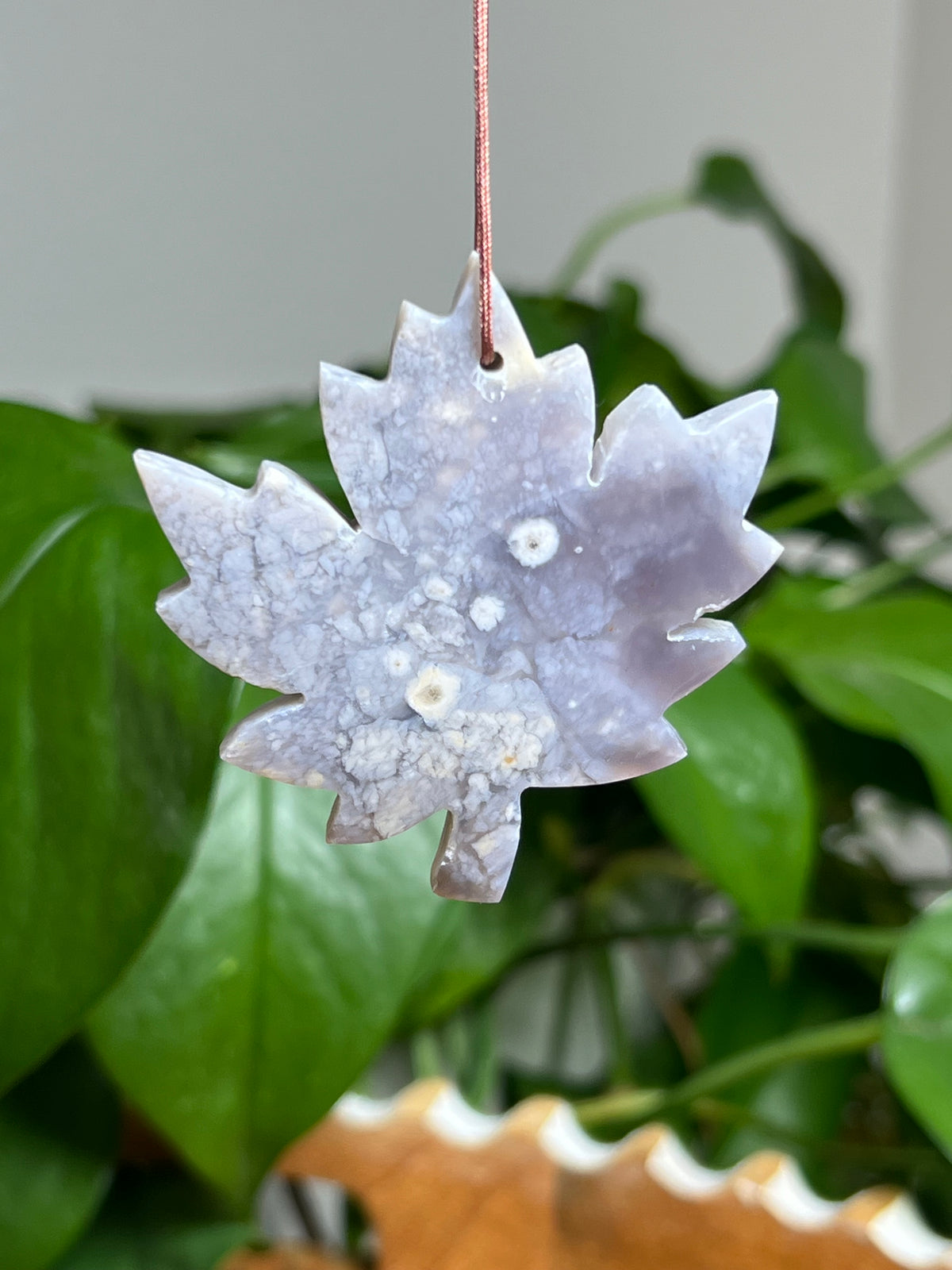 Purple Chalcedony Leaf Ornaments