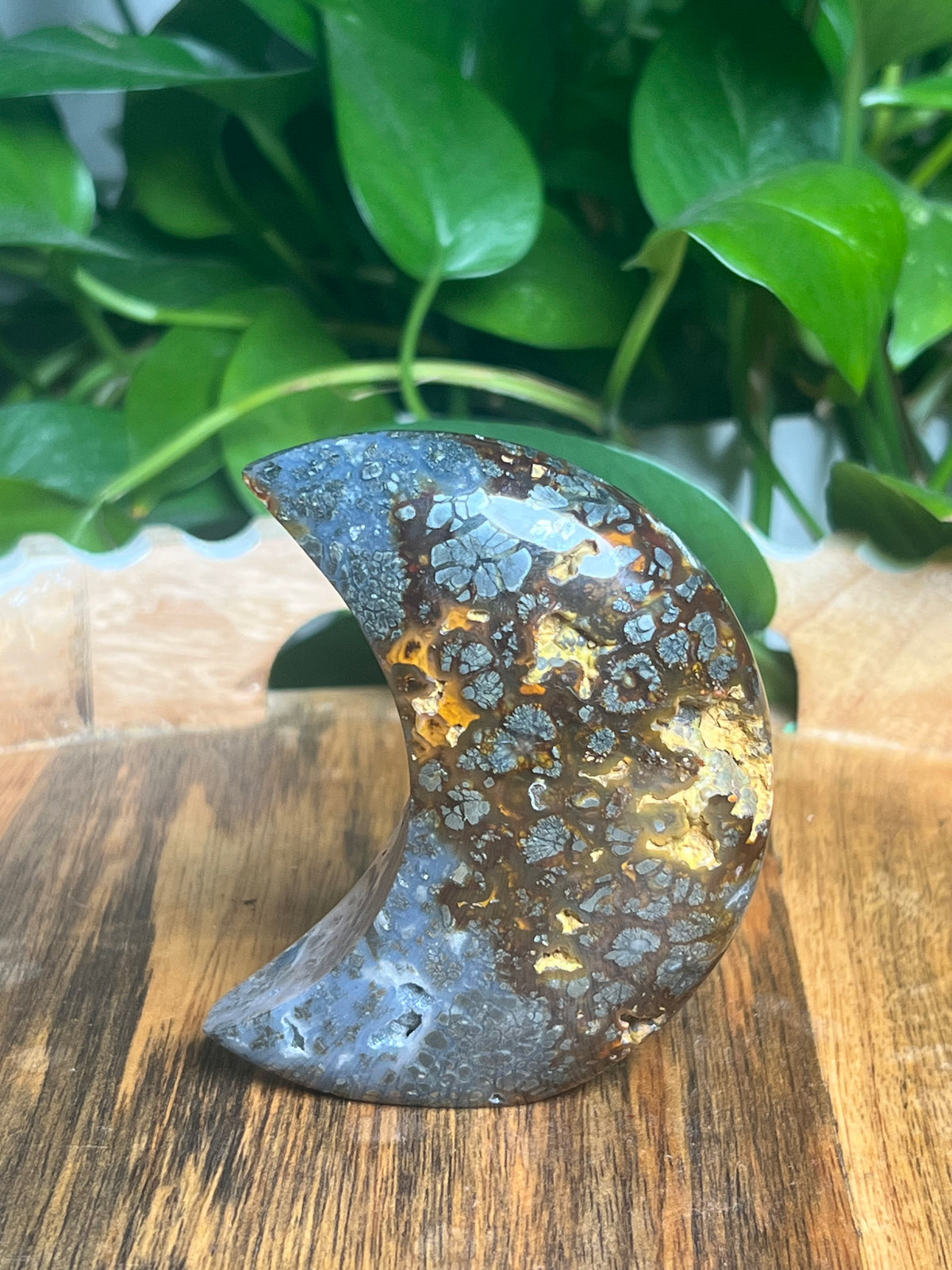 Marcasite Self-Standing Moon: AB