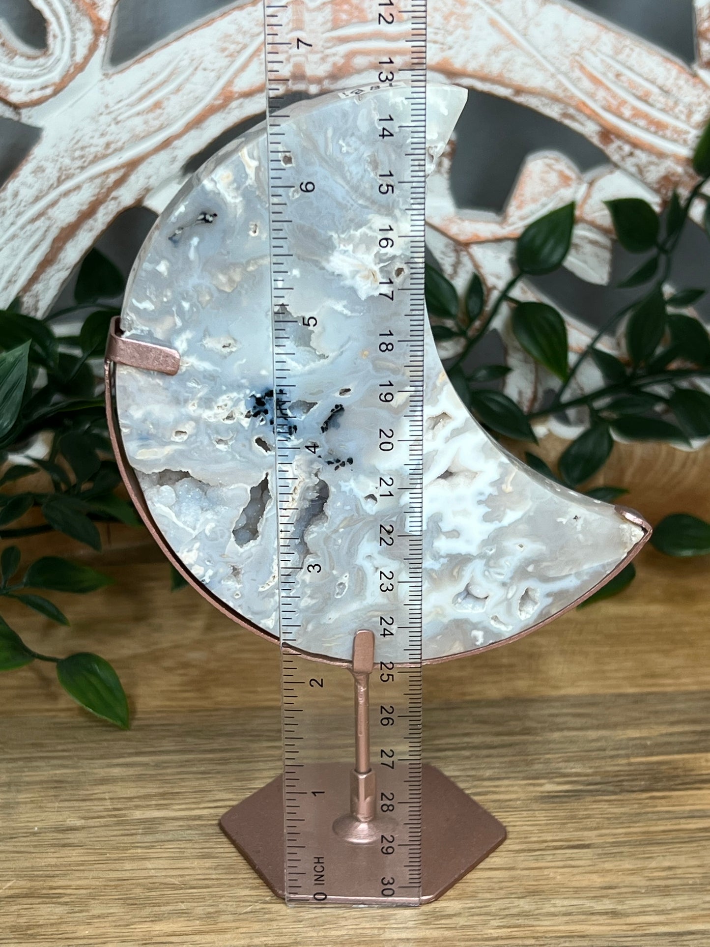 Dendritic Tiger Agate Moon