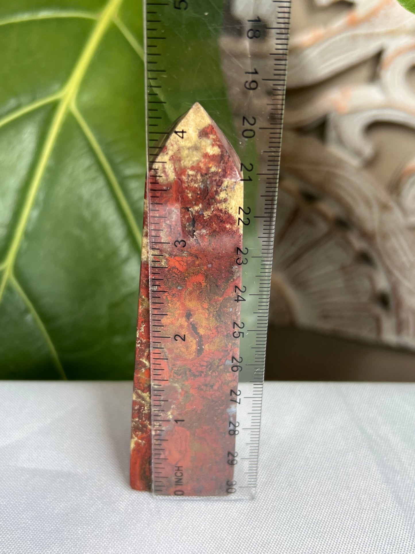 Red Moss Agate Tower