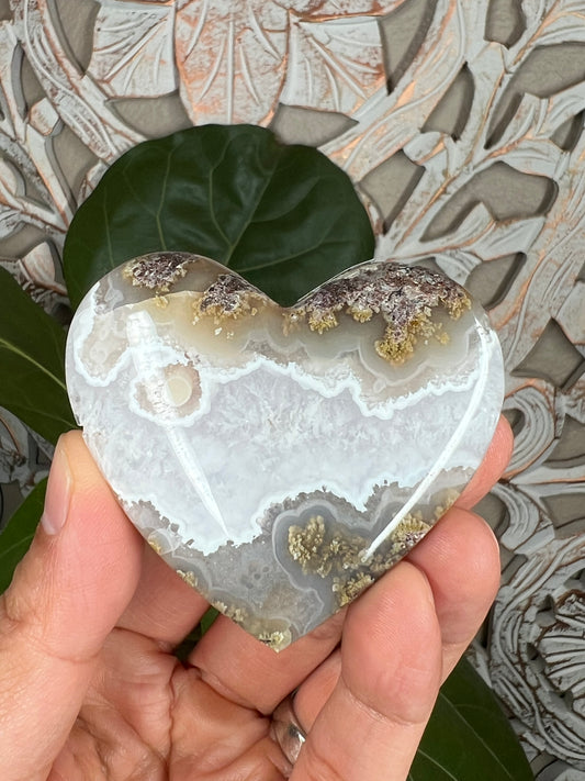 Scenic Moss Agate Heart