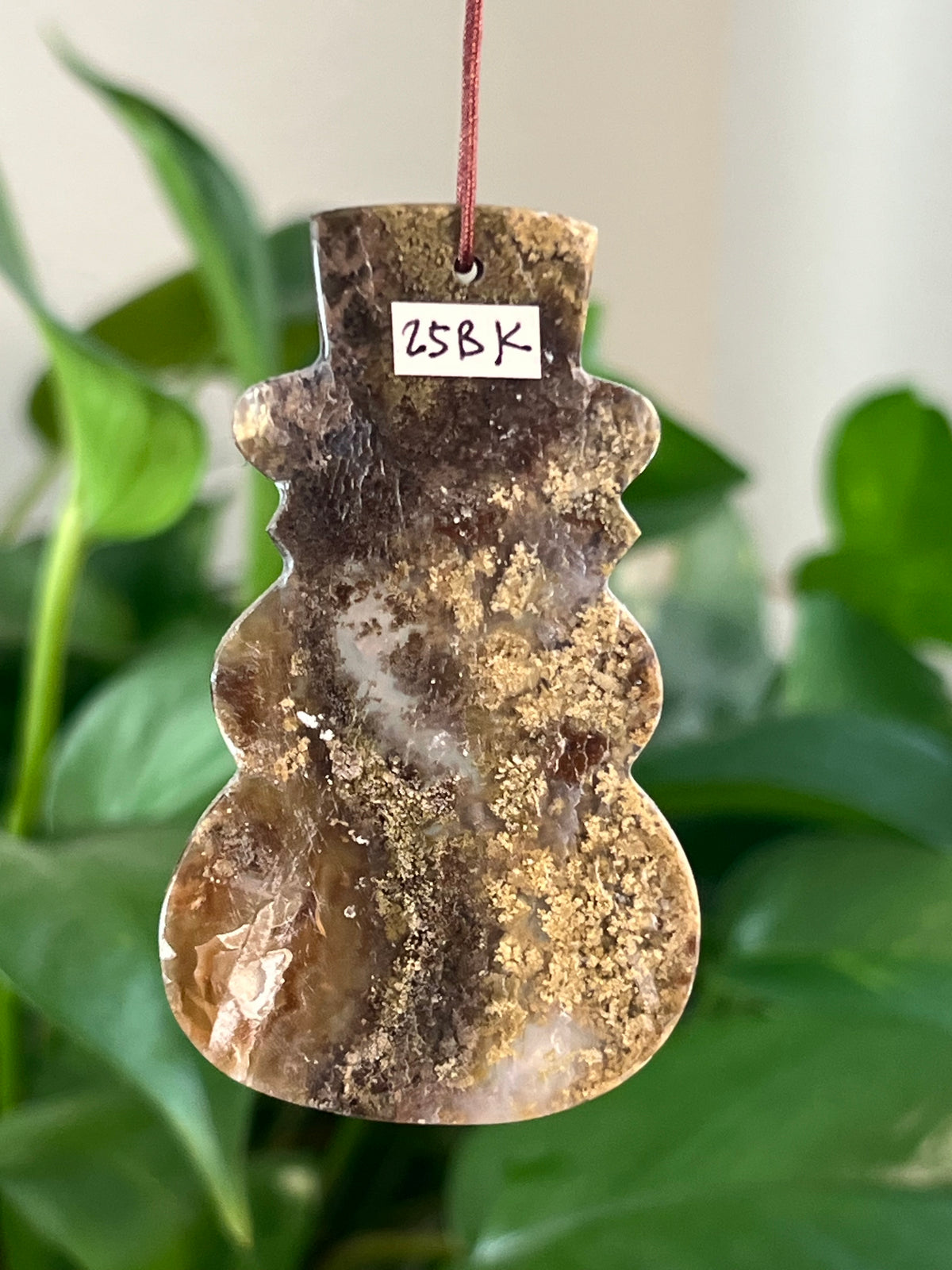 Scenic Moss Agate Snowman Ornaments