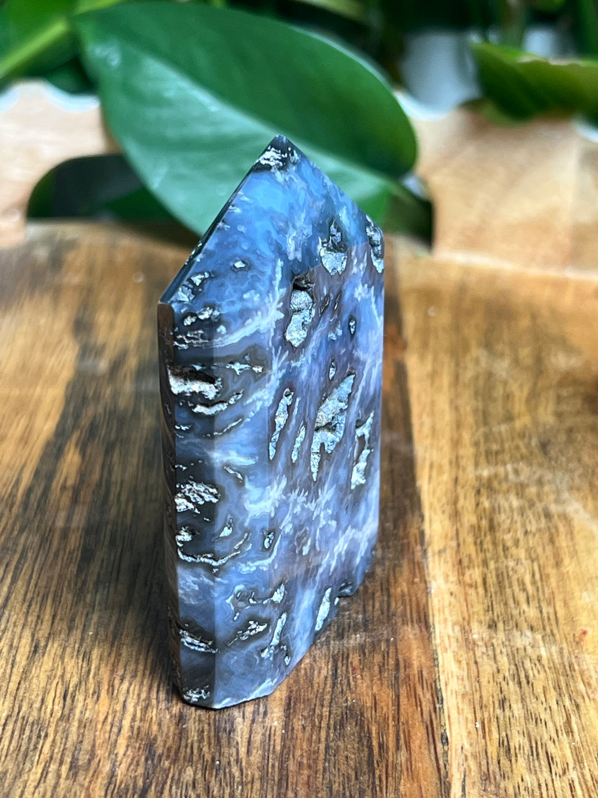 Blue Plume Agate Flat Tower: BE