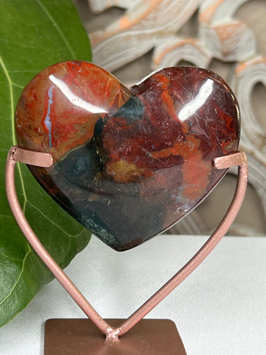 Mossy Jasper Heart
