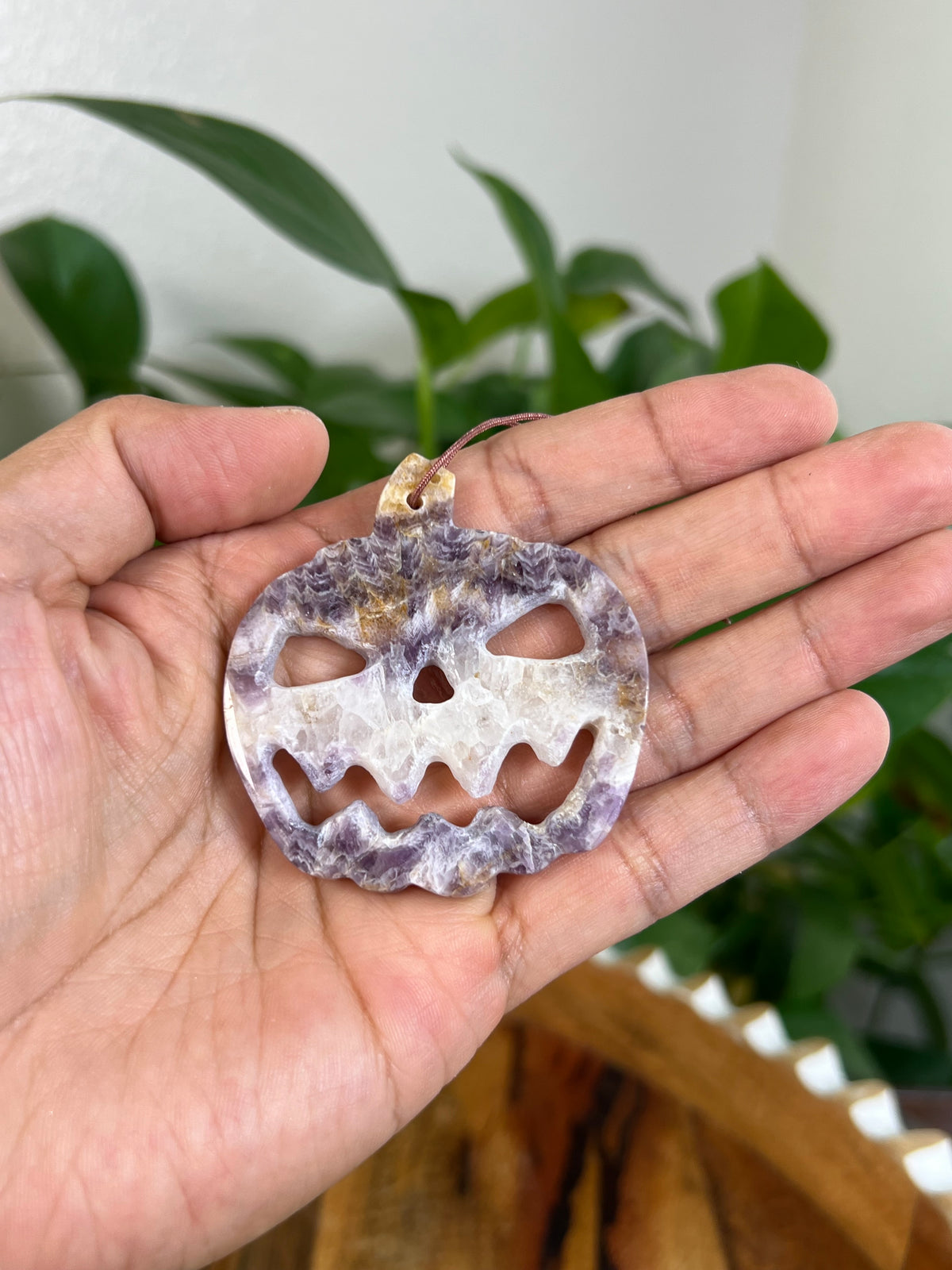 Indonesian Amethyst Jack-O-Lantern Ornaments