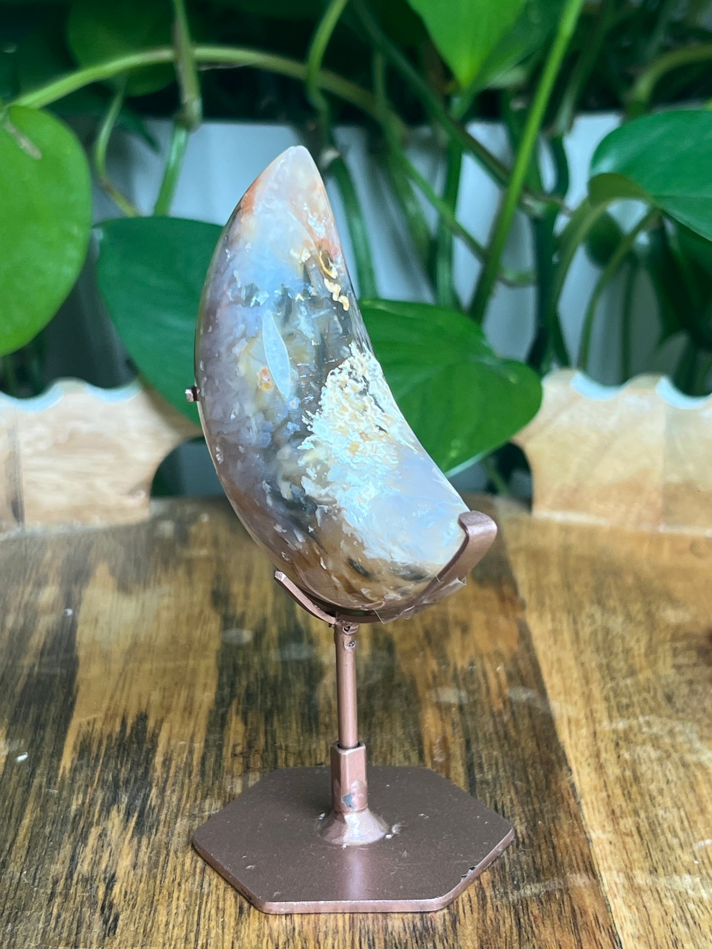 Rainbow Plume Agate Moon: BA