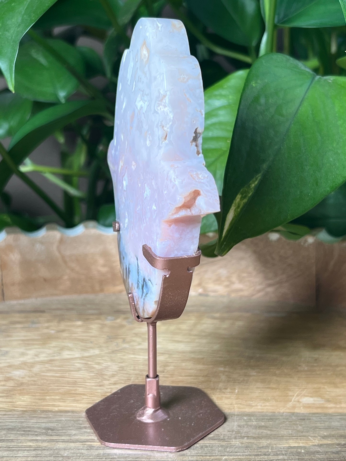 Rainbow Plume Agate Hamsa