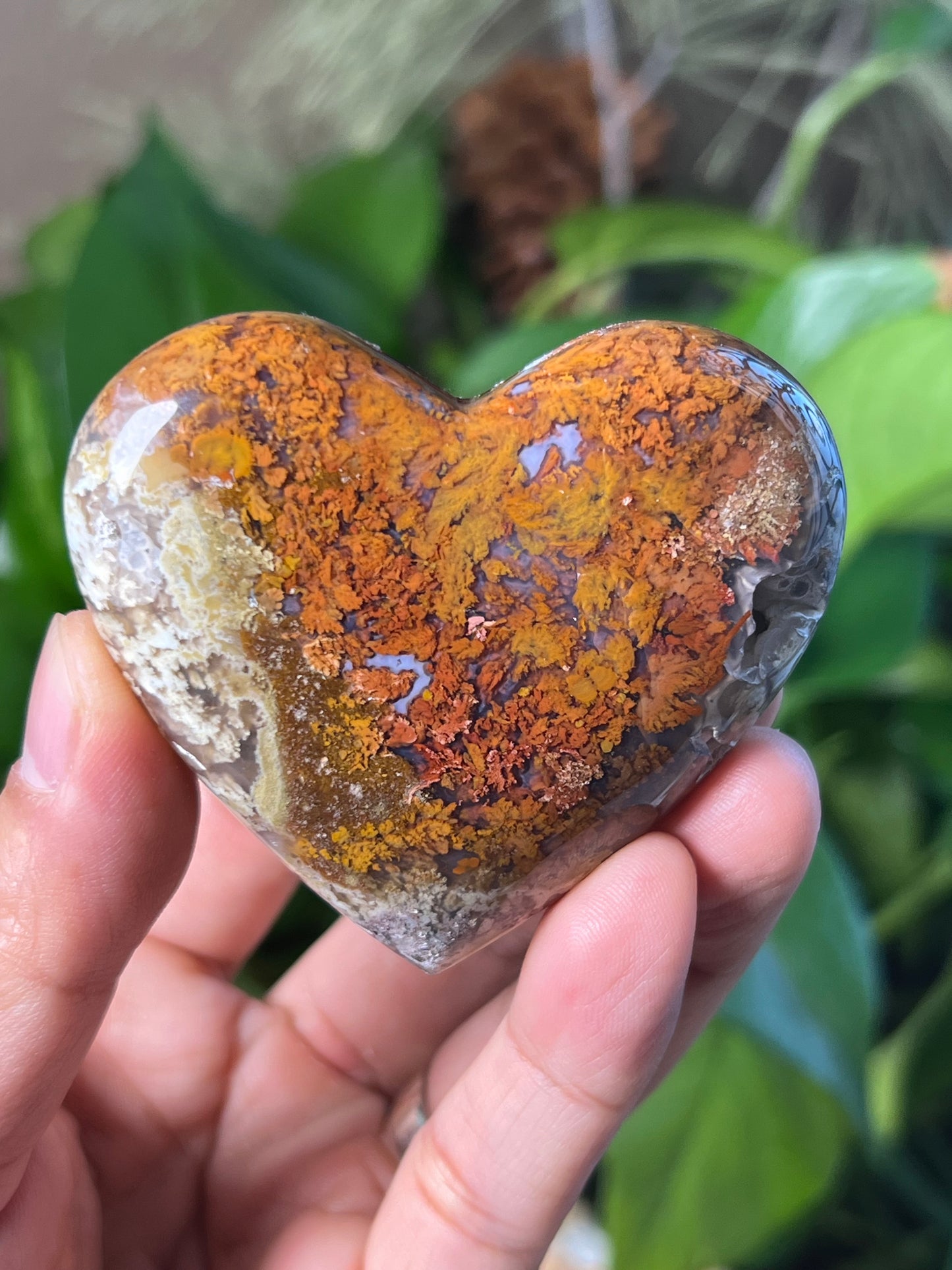 Scenic Moss Agate Heart