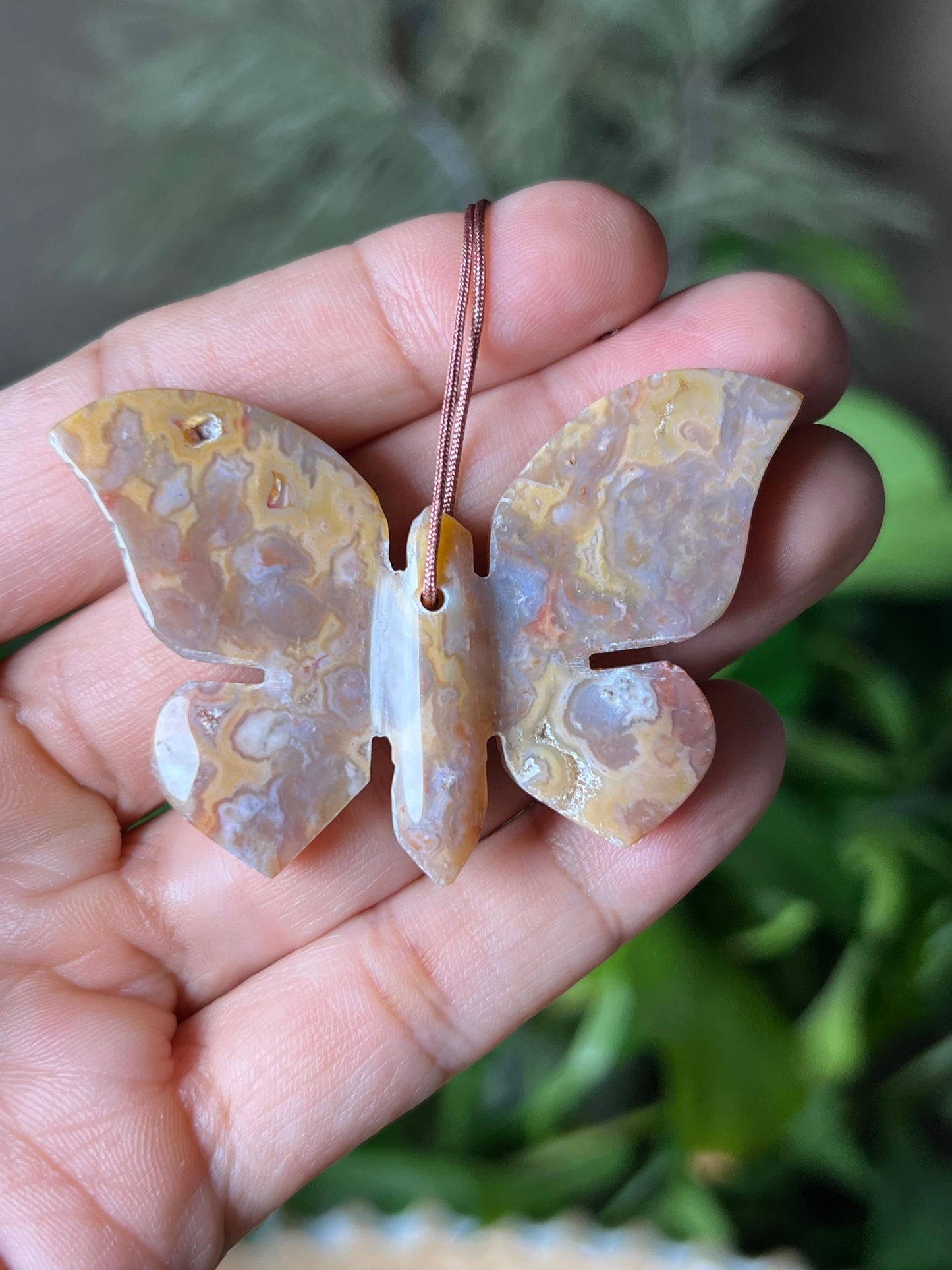 Sumatra Agate Butterfly Ornament