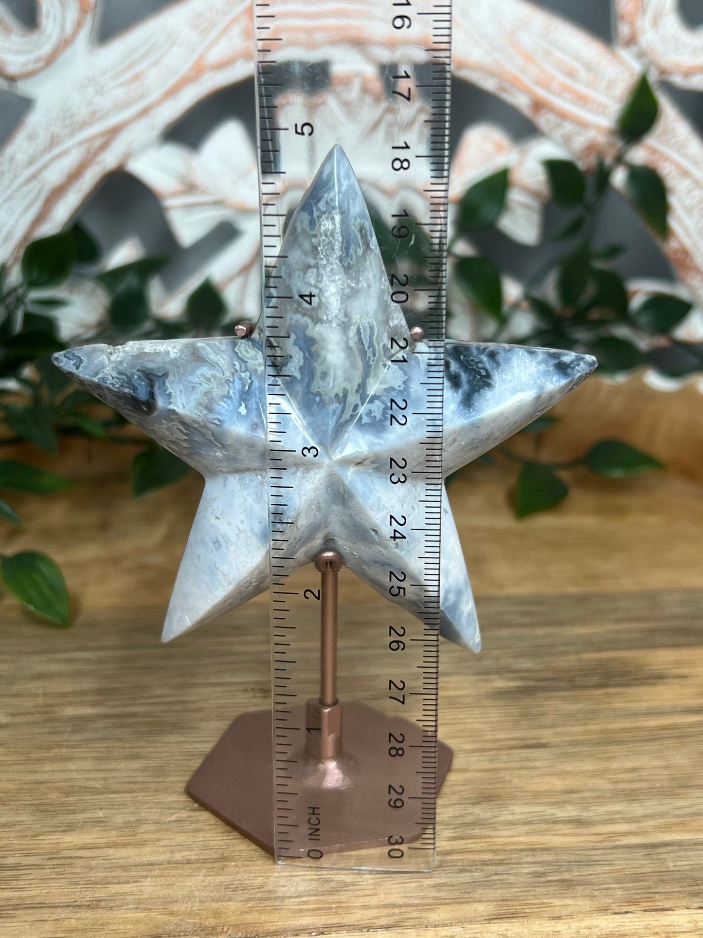 Blue Plume Agate Star