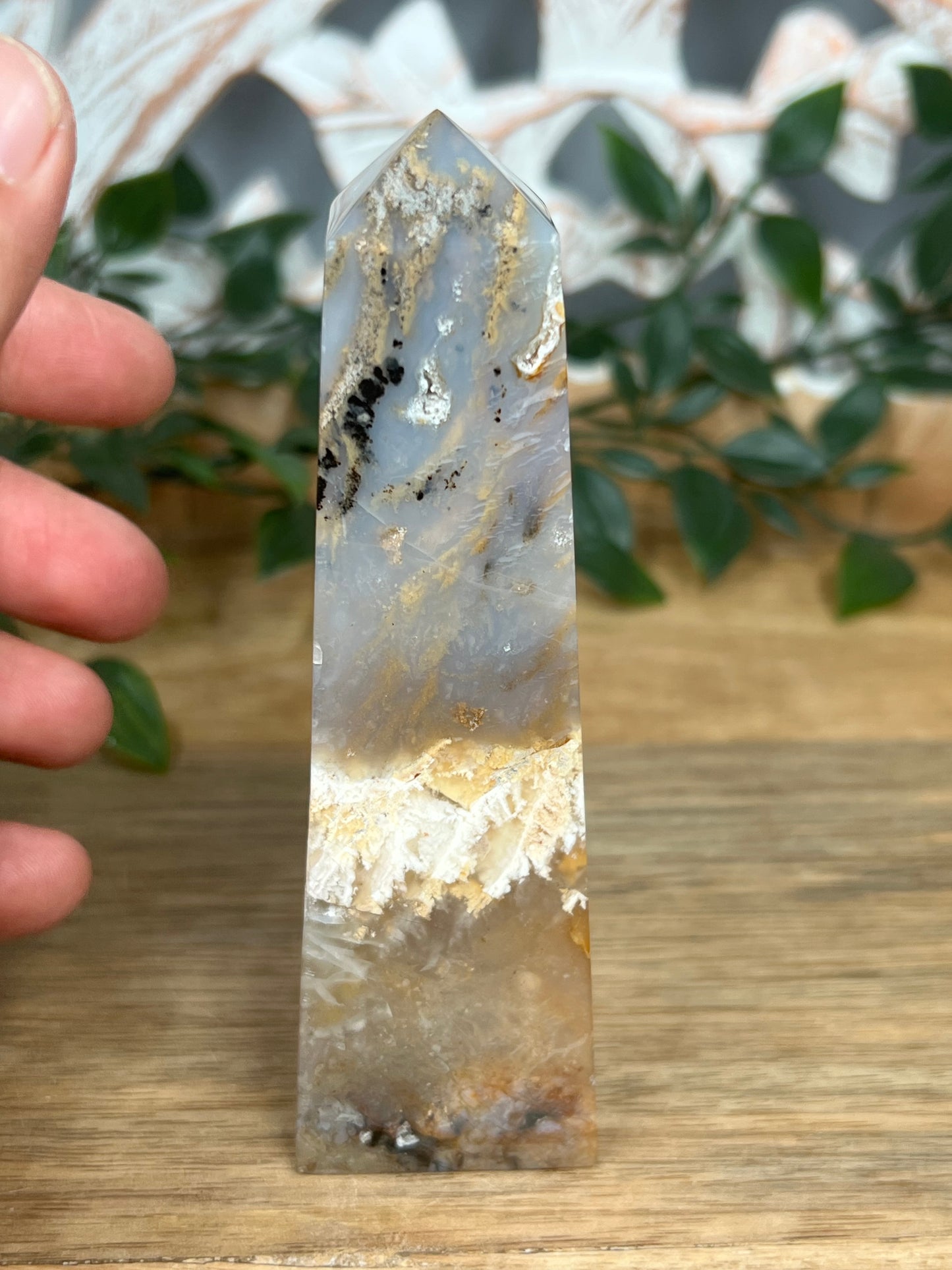 Dendritic Tiger Agate Tower