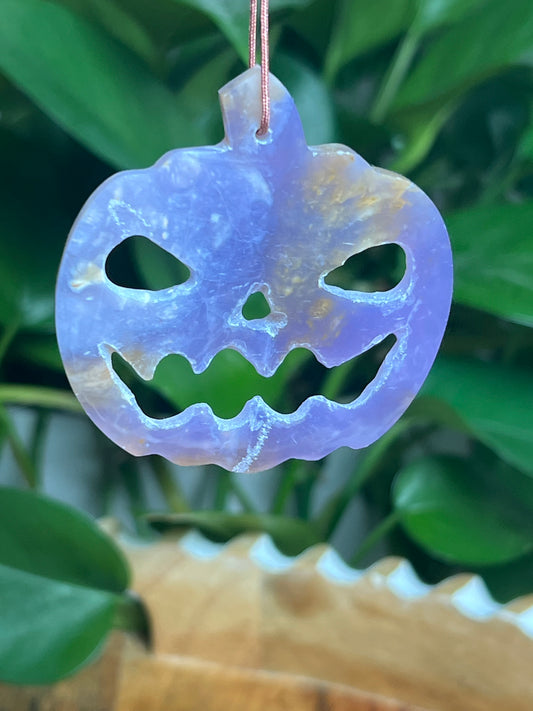 Purple Chalcedony Ornament Pumpkin: DV