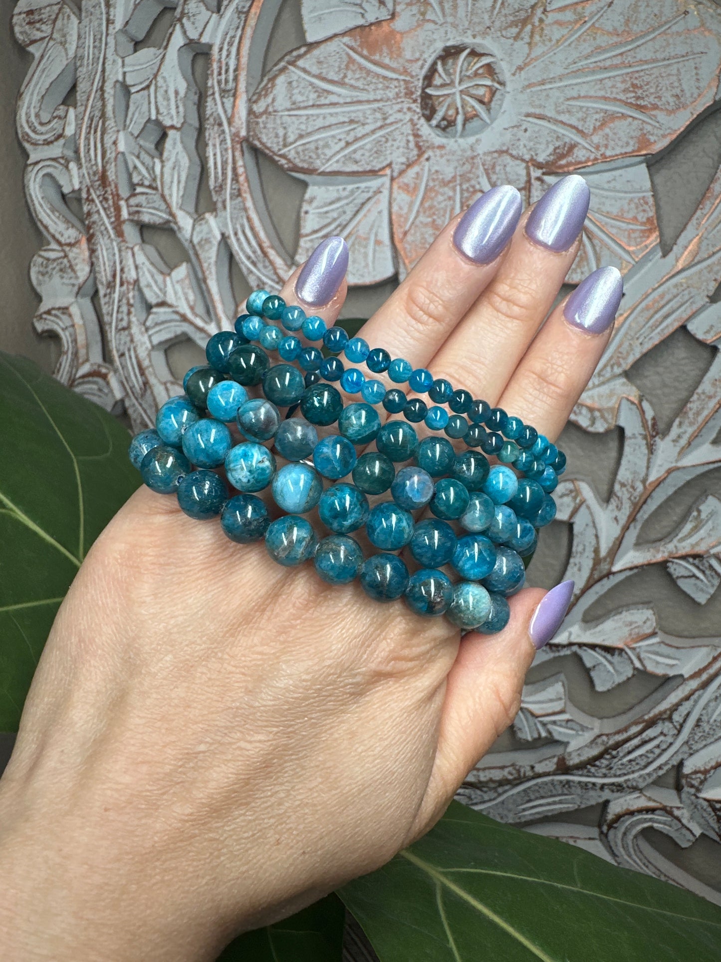 Blue Apatite Beaded Bracelet