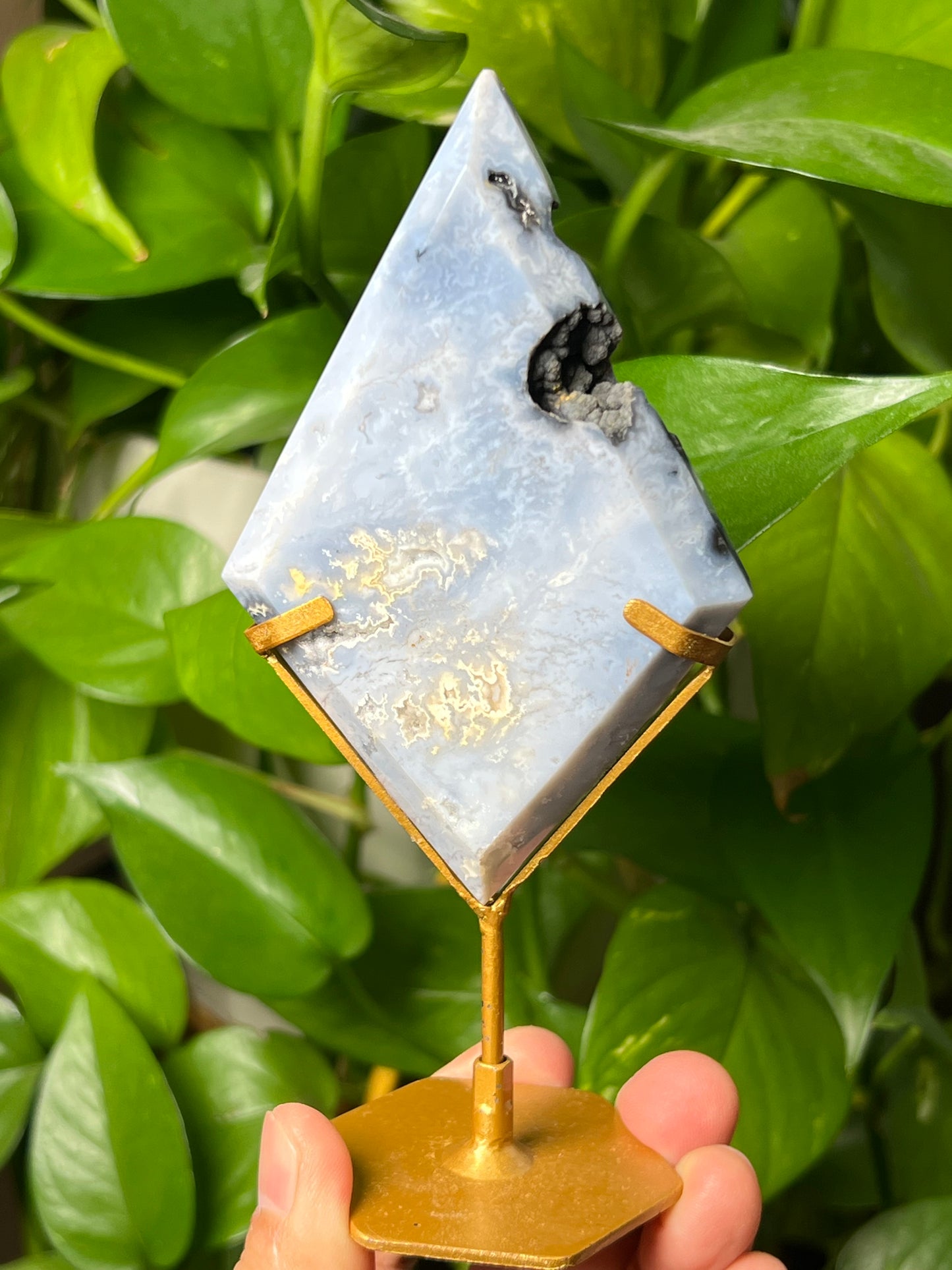 Blue Plume Agate Diamond