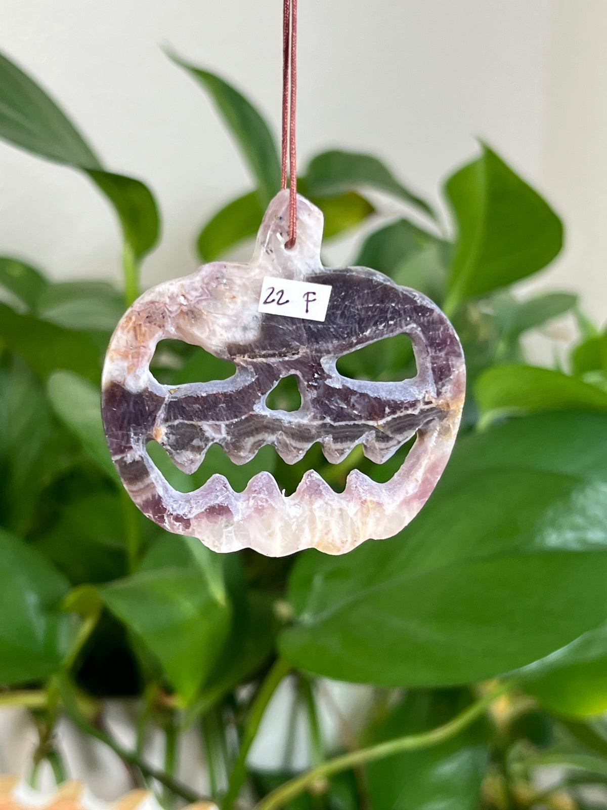 Indonesian Amethyst Jack-O-Lantern Ornaments