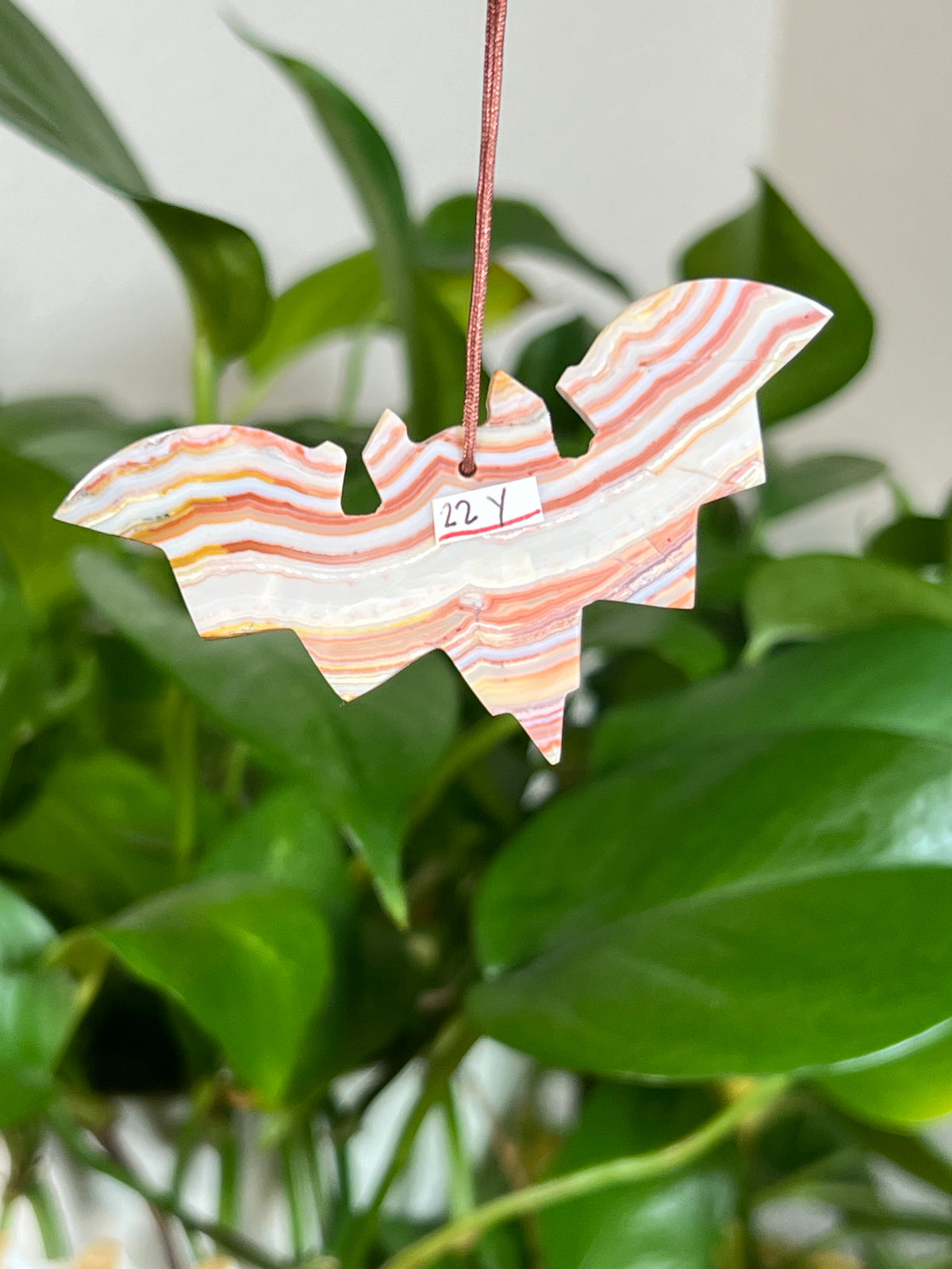 Crazy Lace Agate Bat Ornaments