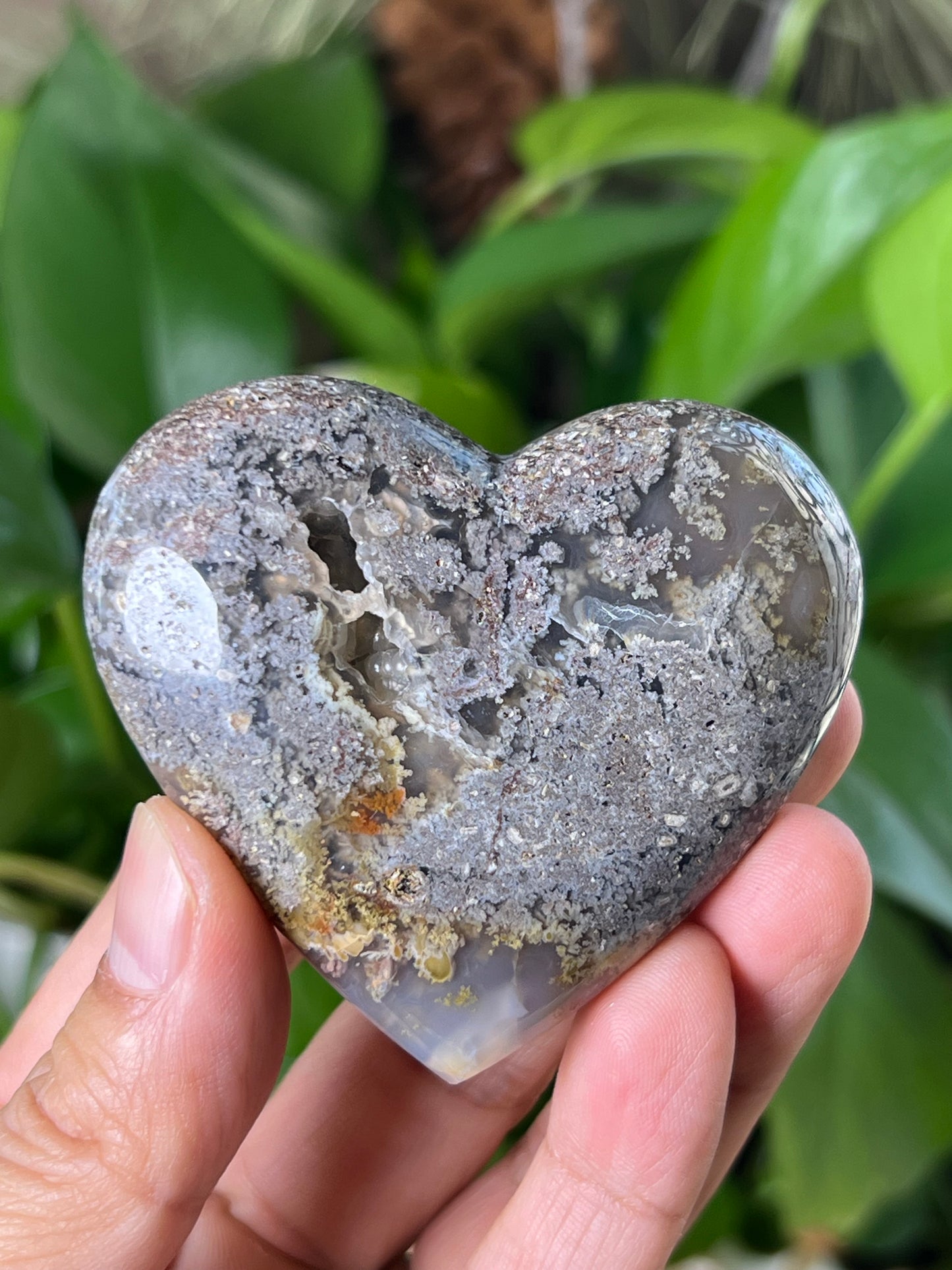 Scenic Moss Agate Heart