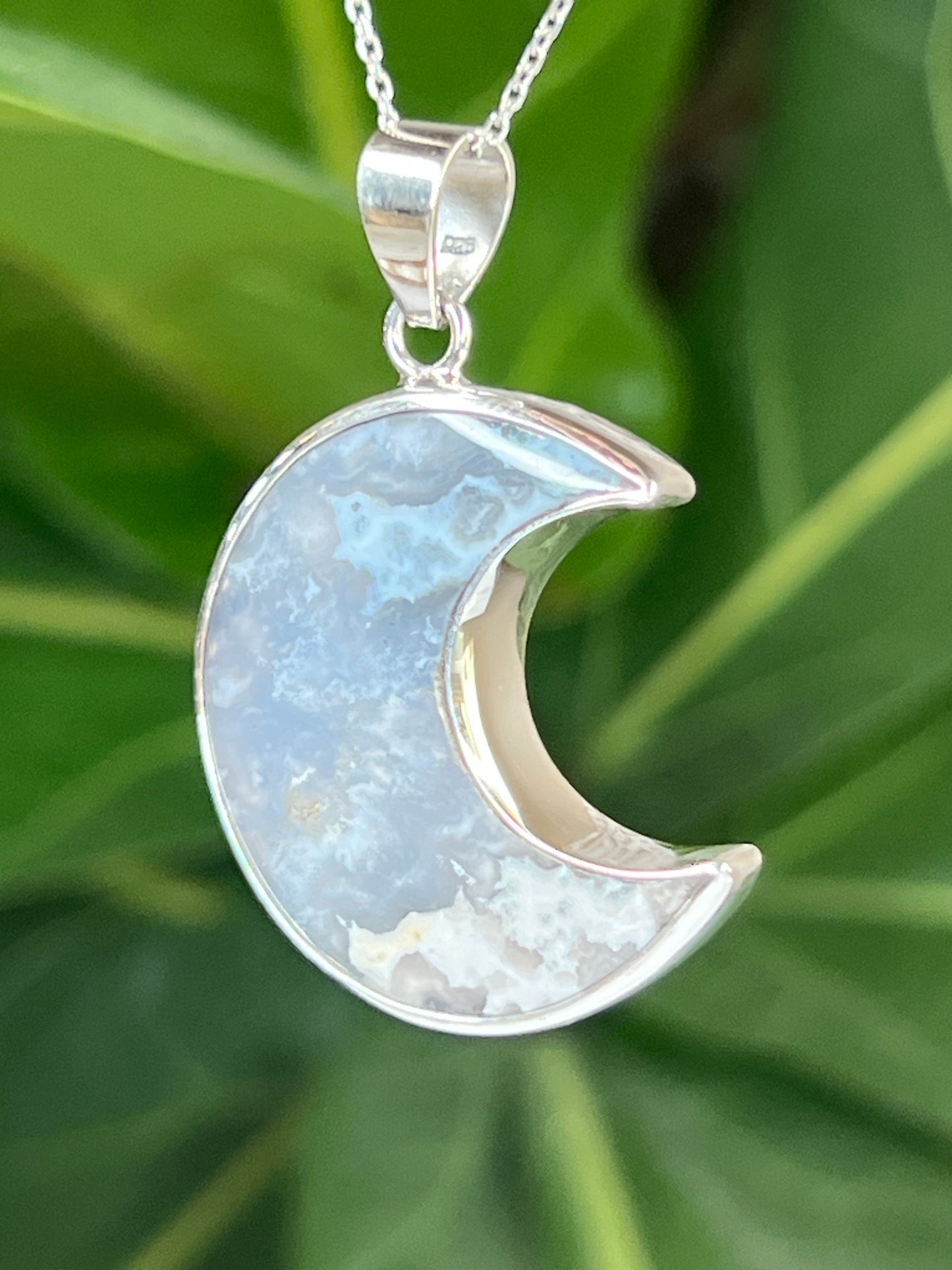 Blue Plume Moon Pendant