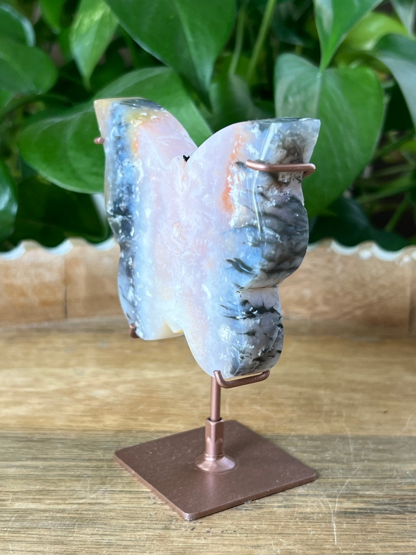Rainbow Plume Agate Butterfly