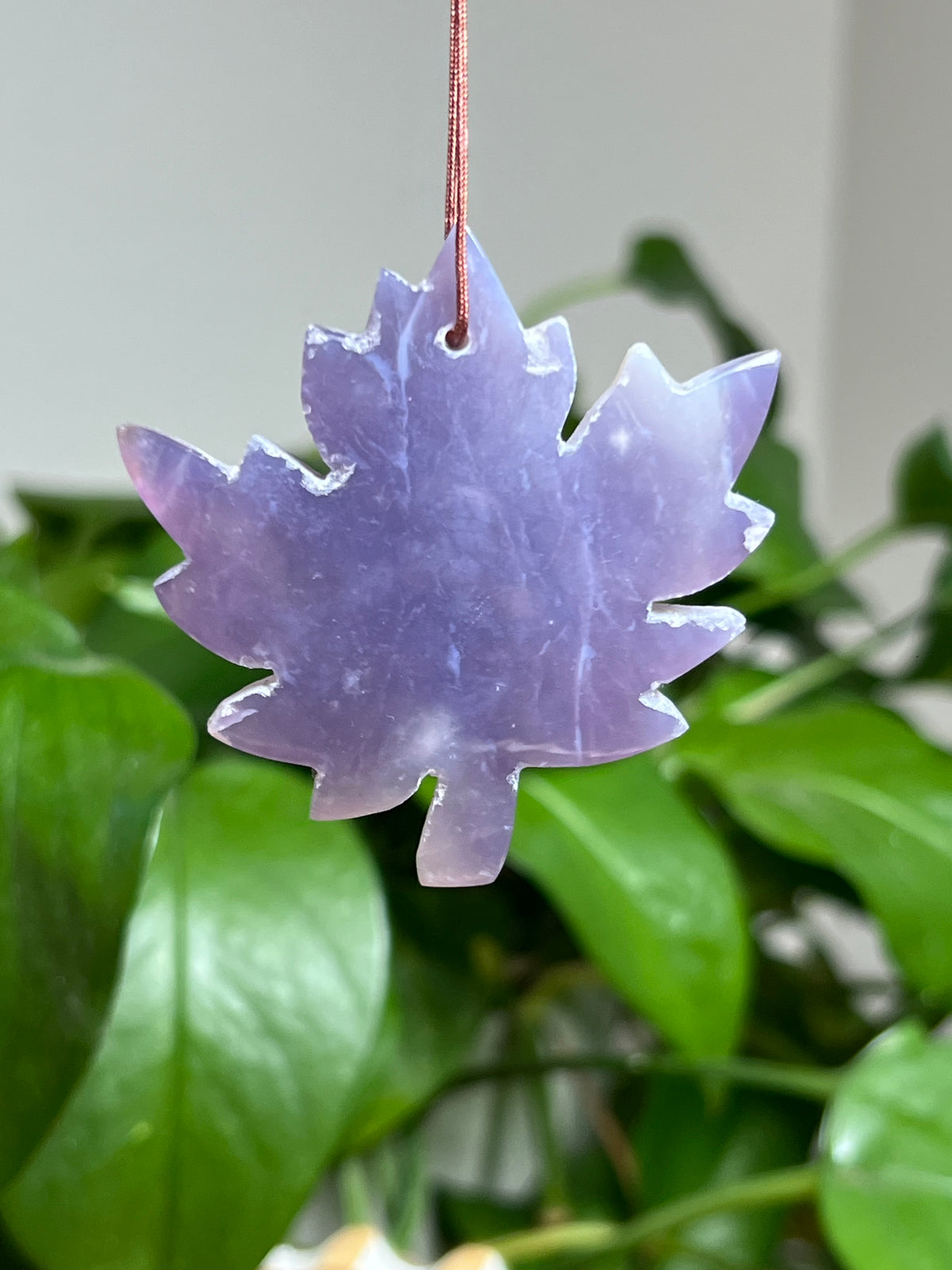 Purple Chalcedony Leaf Ornaments
