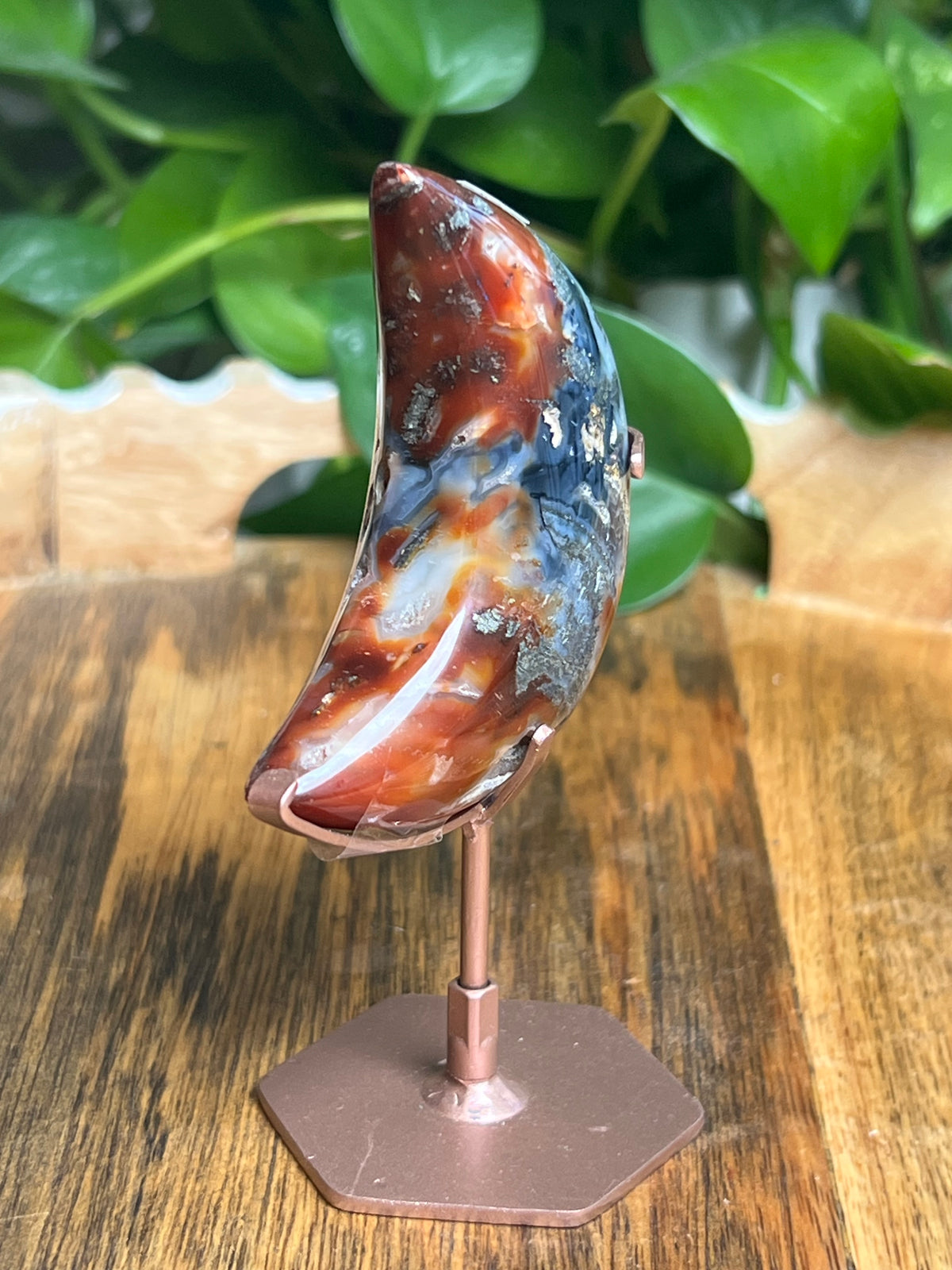 Marcasite Mini Puffy Moon: Si
